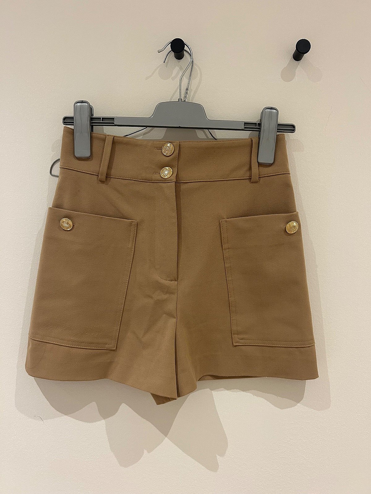 Zara Tailored High-Waisted Camel Shorts, photo 2