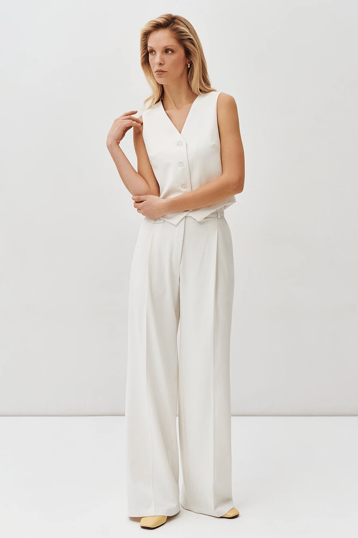 Cream long palazzo pants, photo 2