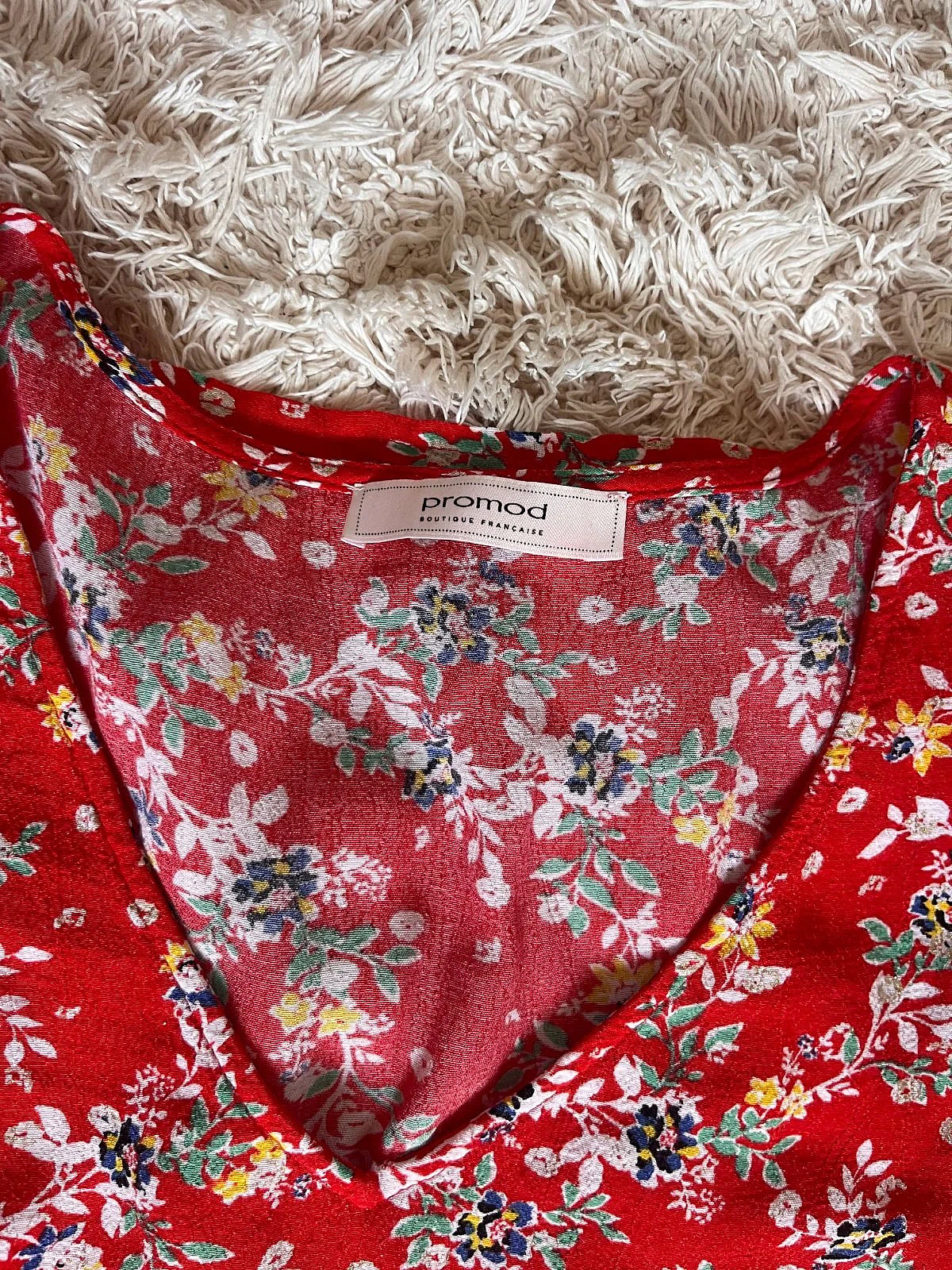 Promod red floral summer dress S - photo 3