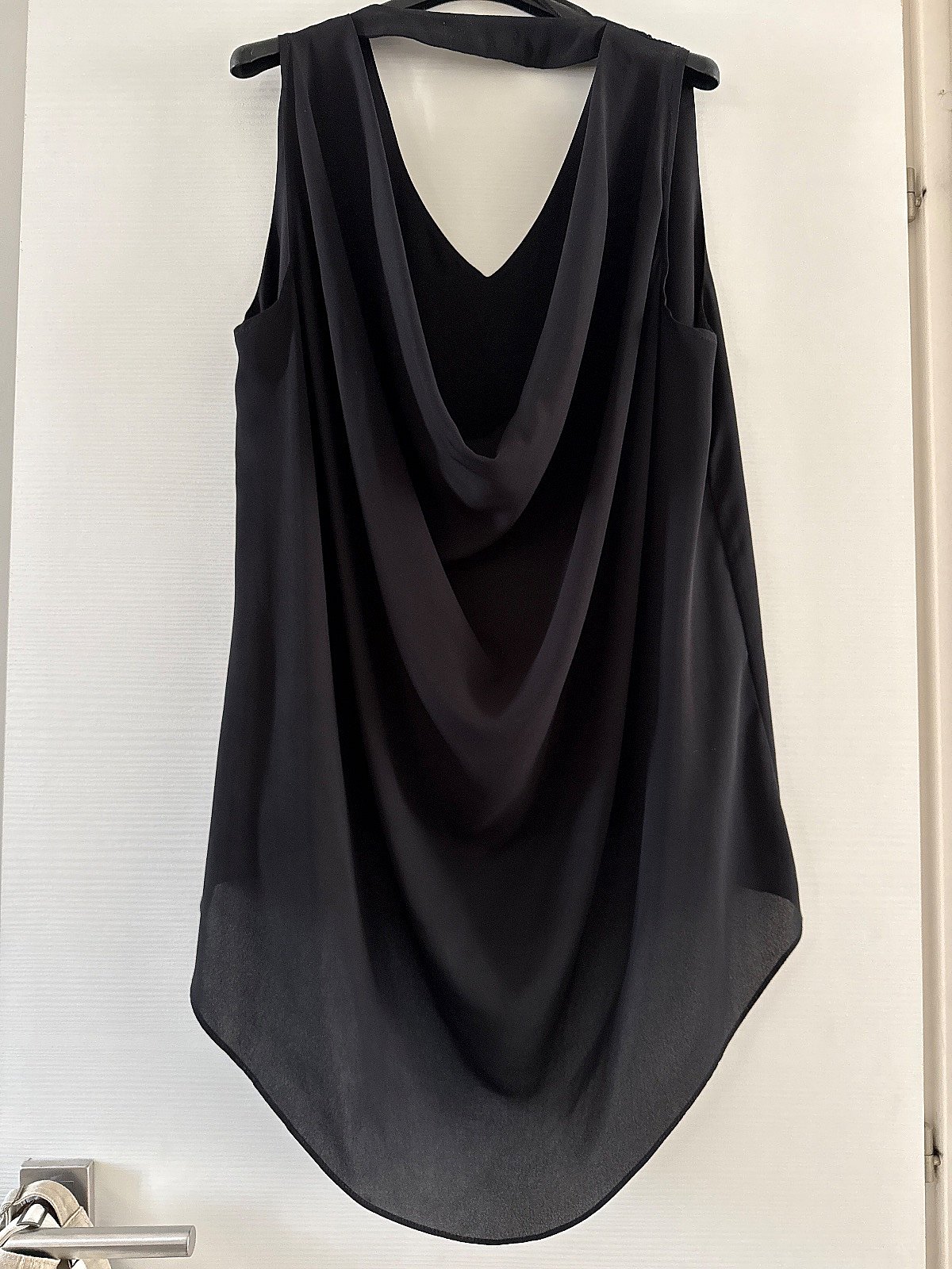 Batik black draped cowl top, photo 2