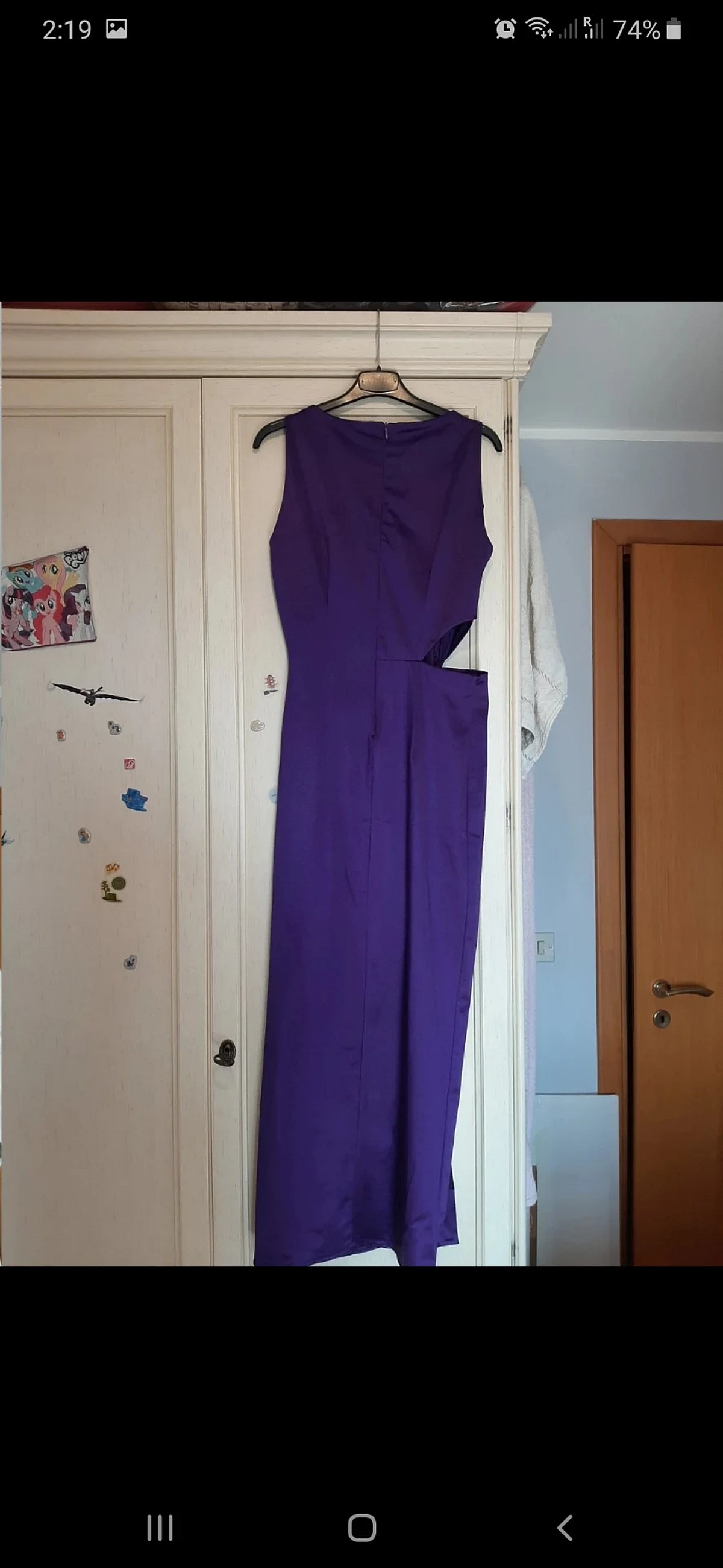 Vestido midi morado con aberturas, foto 5