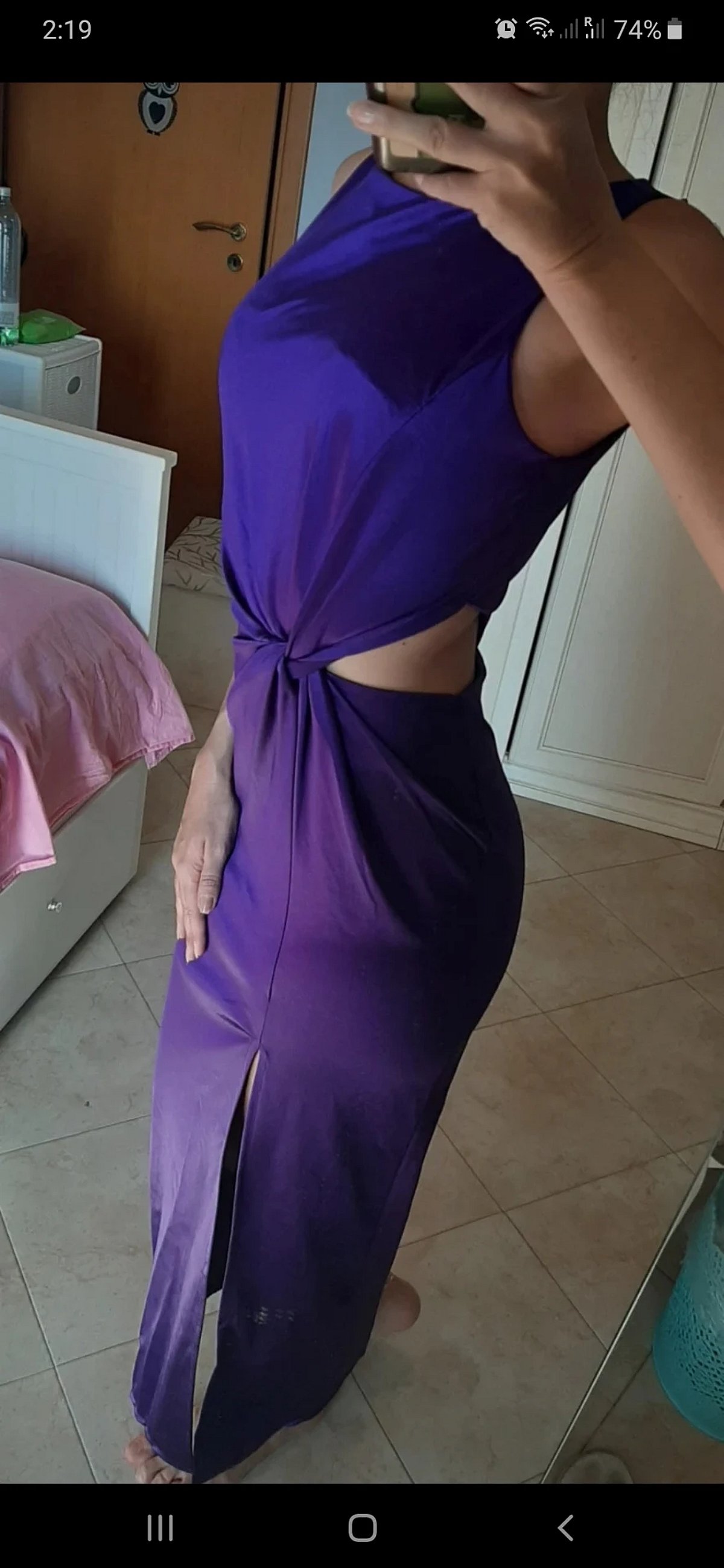 Vestido midi morado con aberturas, foto 2