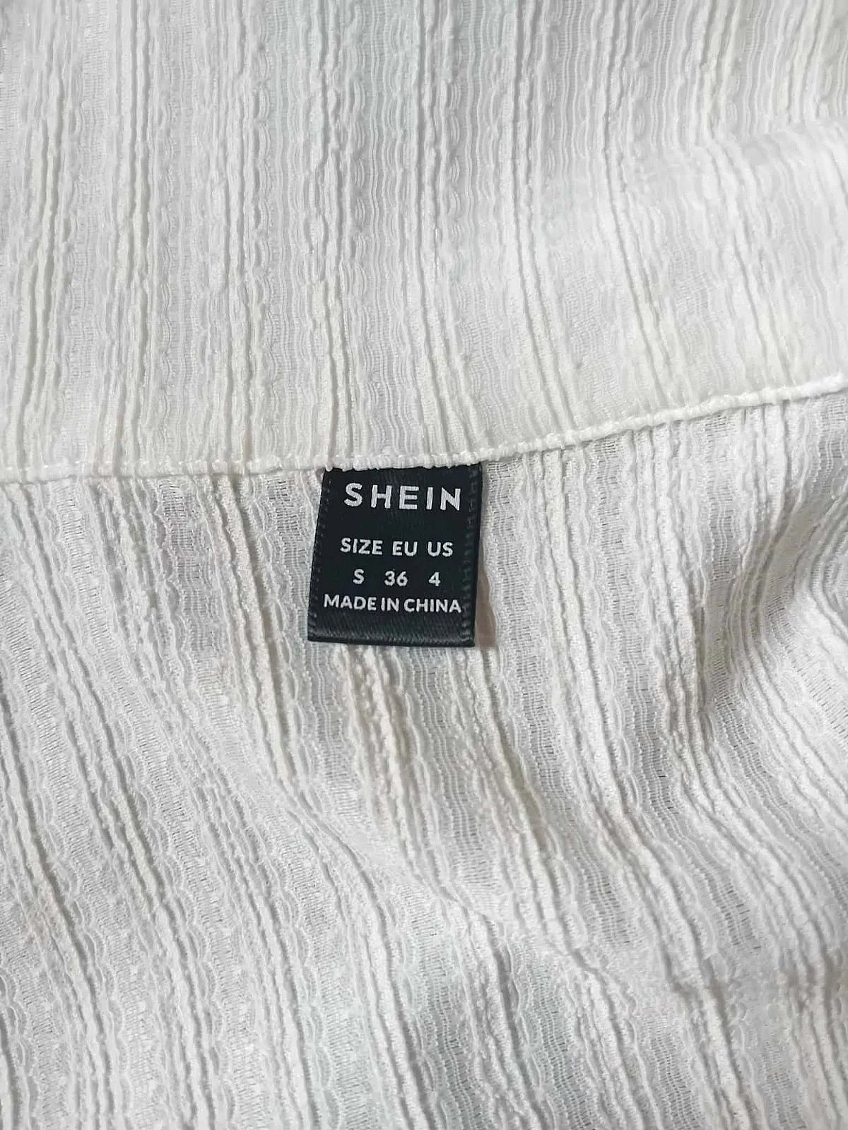 White textured button-up shirt, photo 3