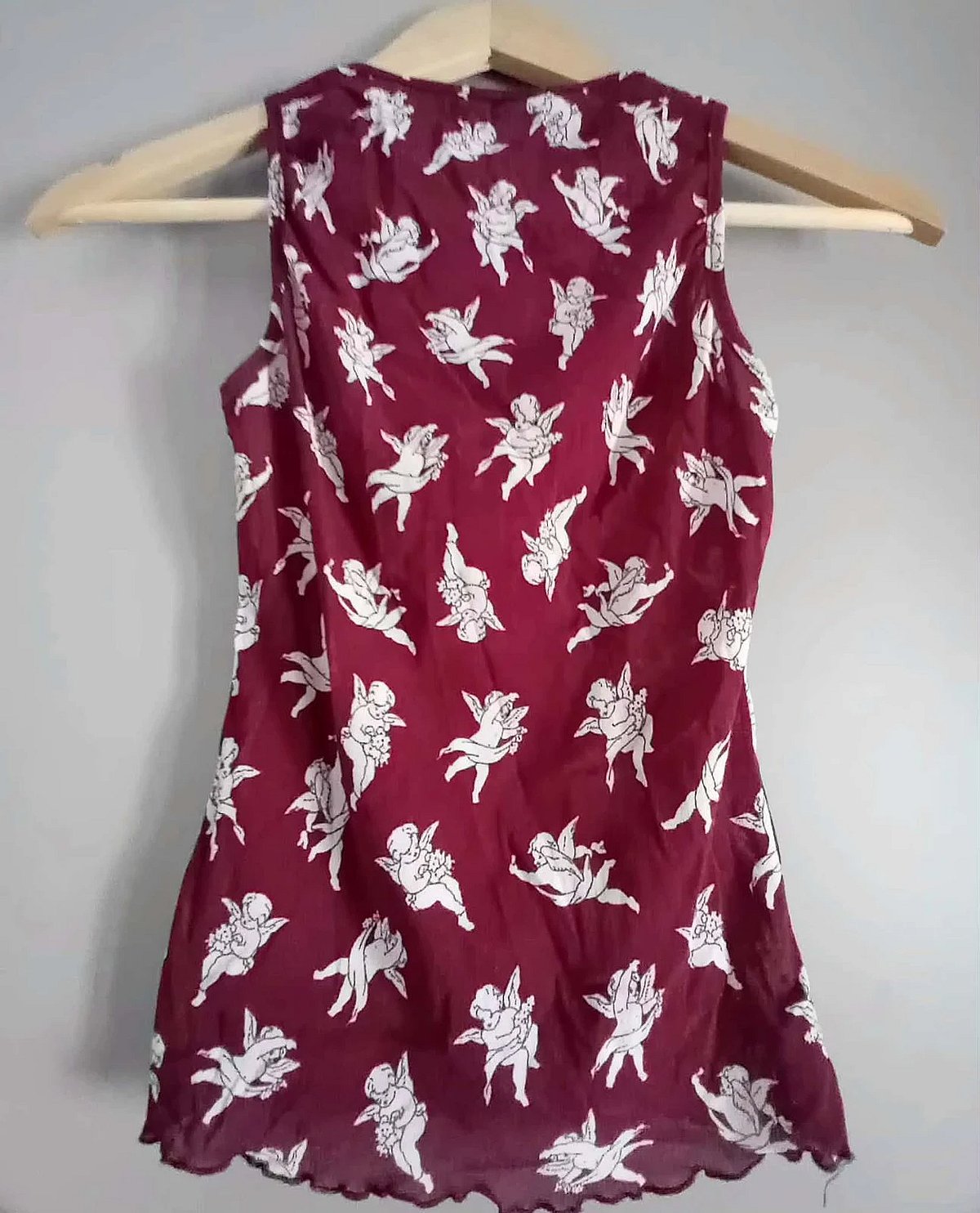 Red Cherub Print Sleeveless Top, photo 2