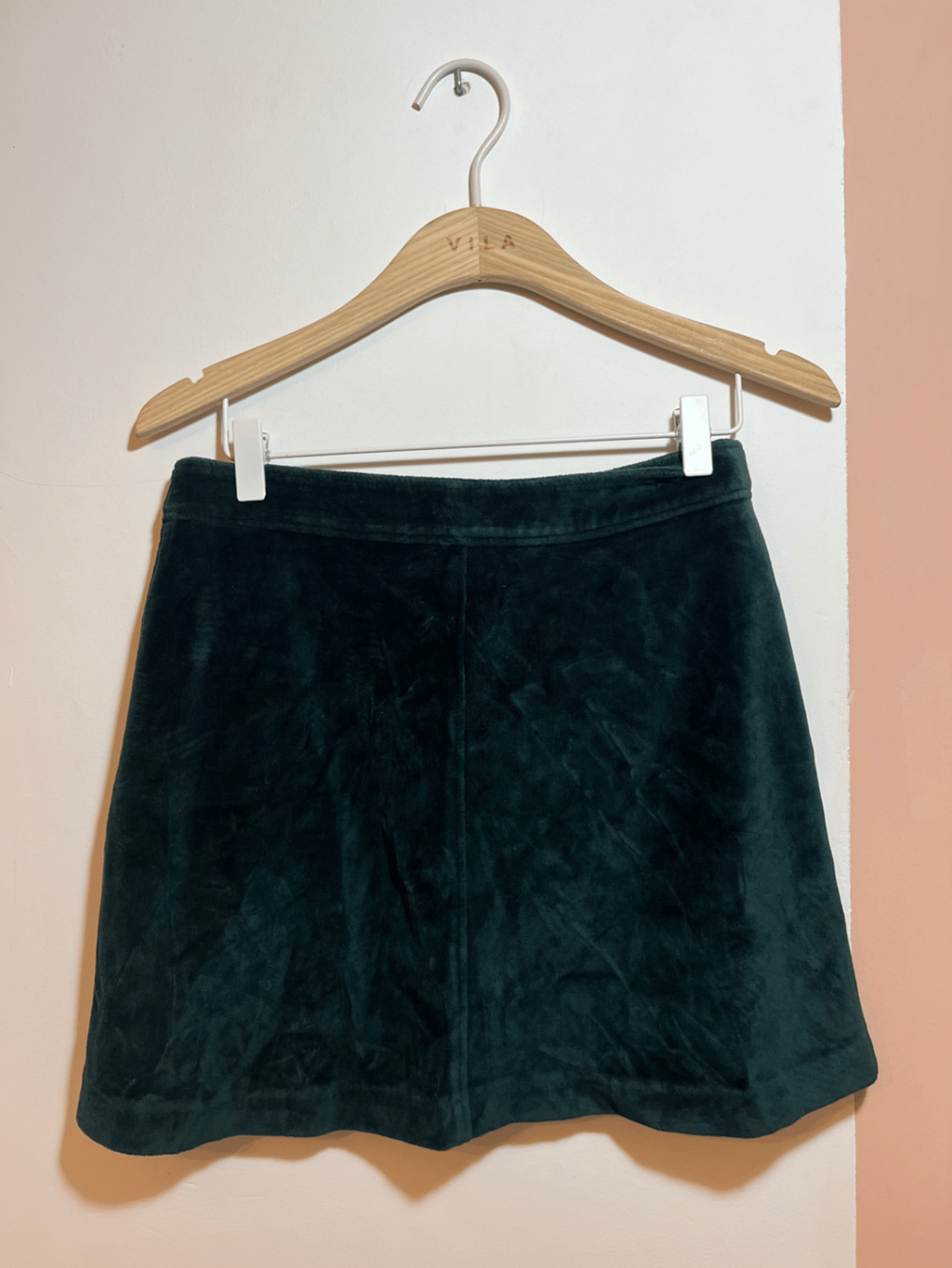 Velvet Button Front Mini Skirt - photo 2