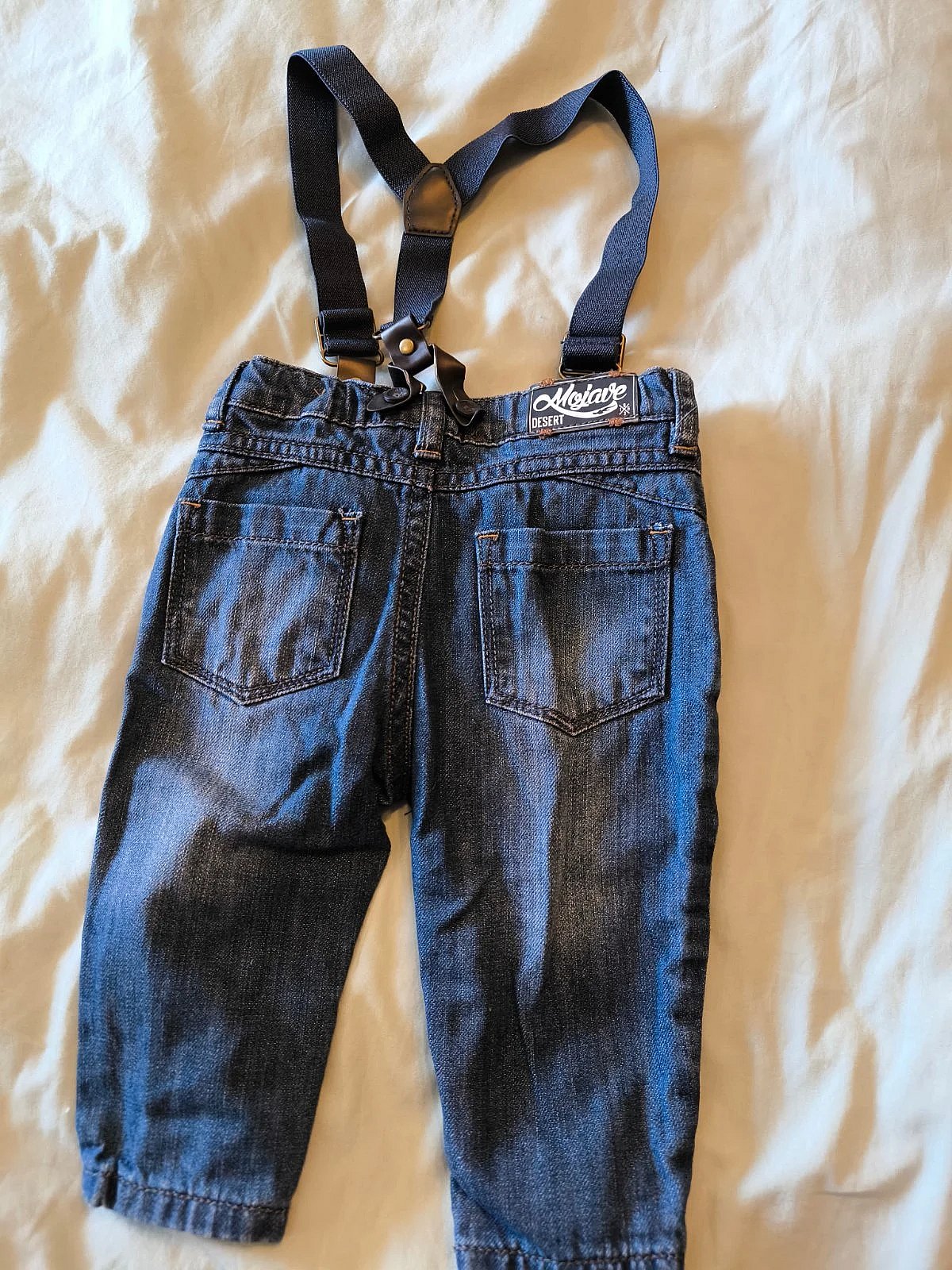 Baby denim trousers with suspenders, photo 2