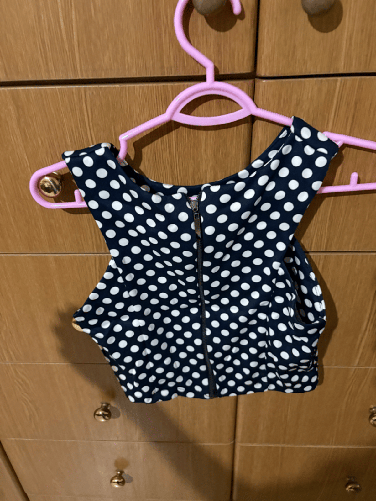 Polka Dot Sleeveless Crop Top - photo 2