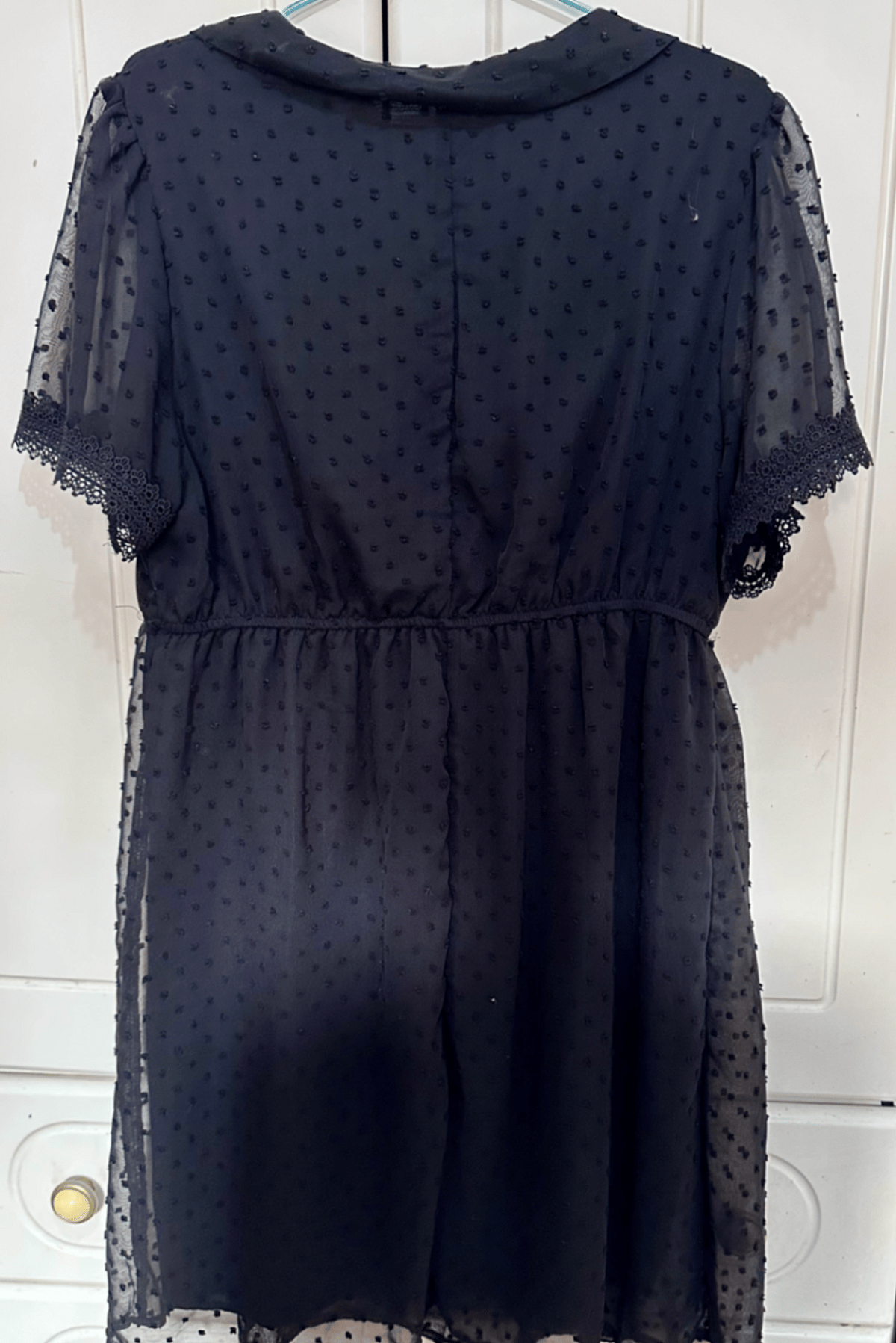 Black Dotted Chiffon Dress - photo 2