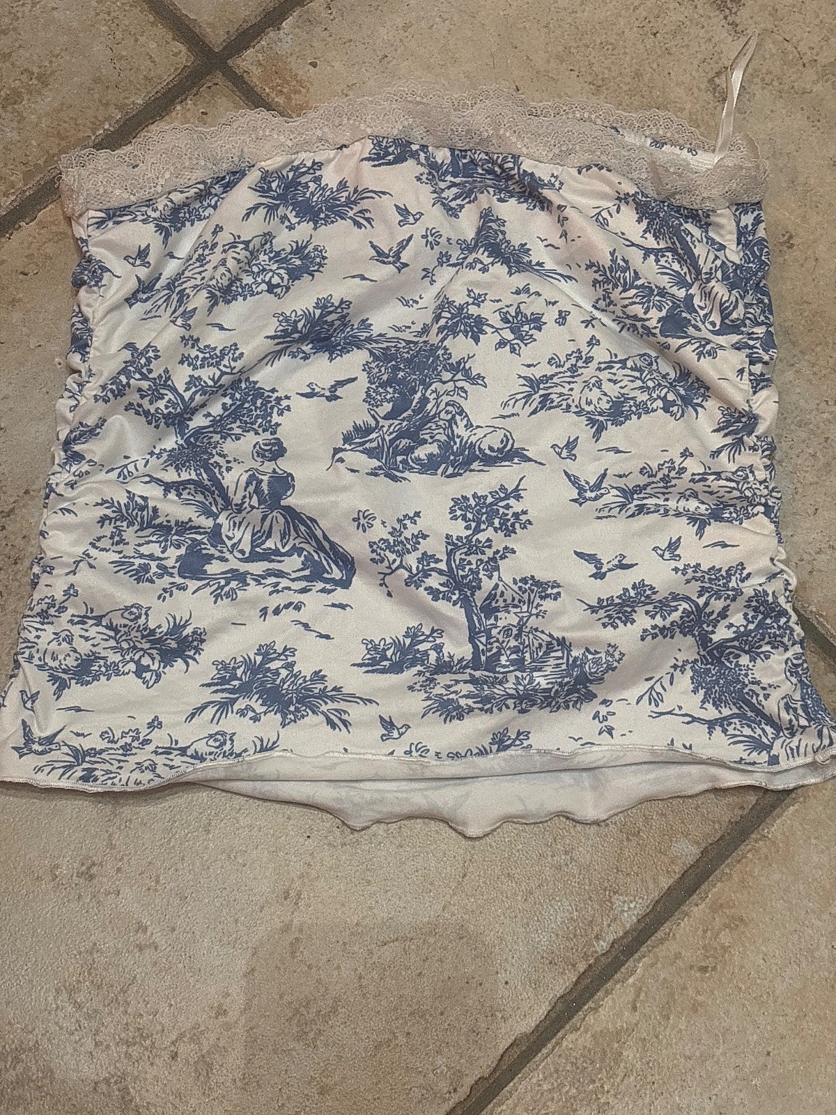 Shein Toile Print Lace Tube Top, photo 2