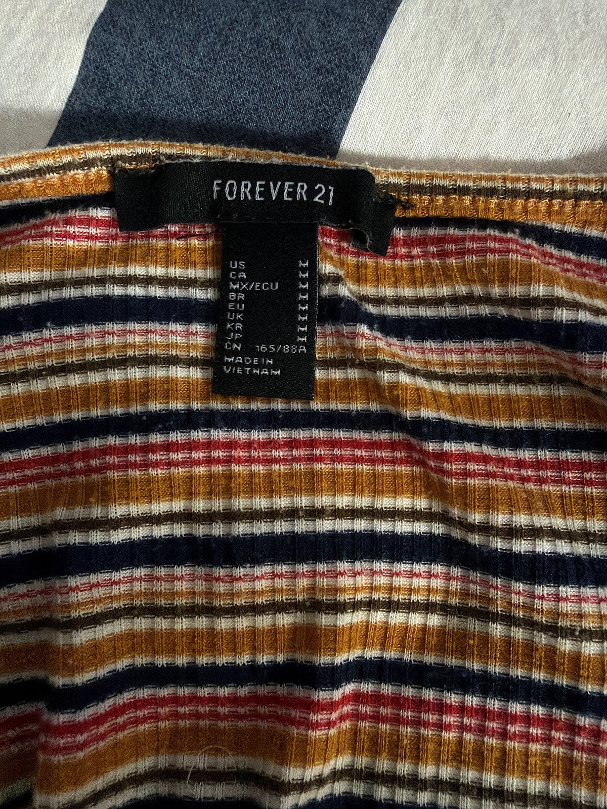Striped Ribbed Tie Front Crop, photo 2