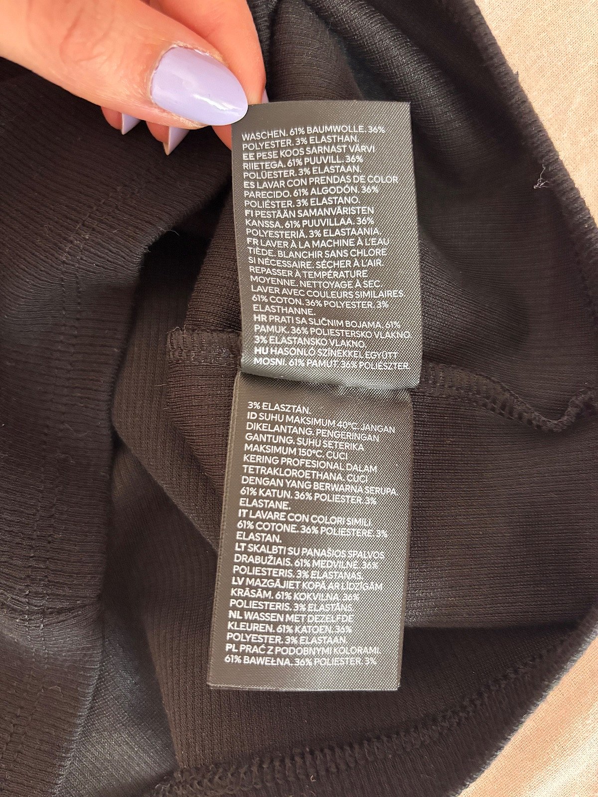 H&M Black Ribbed Square Neck Tank Top, photo 2