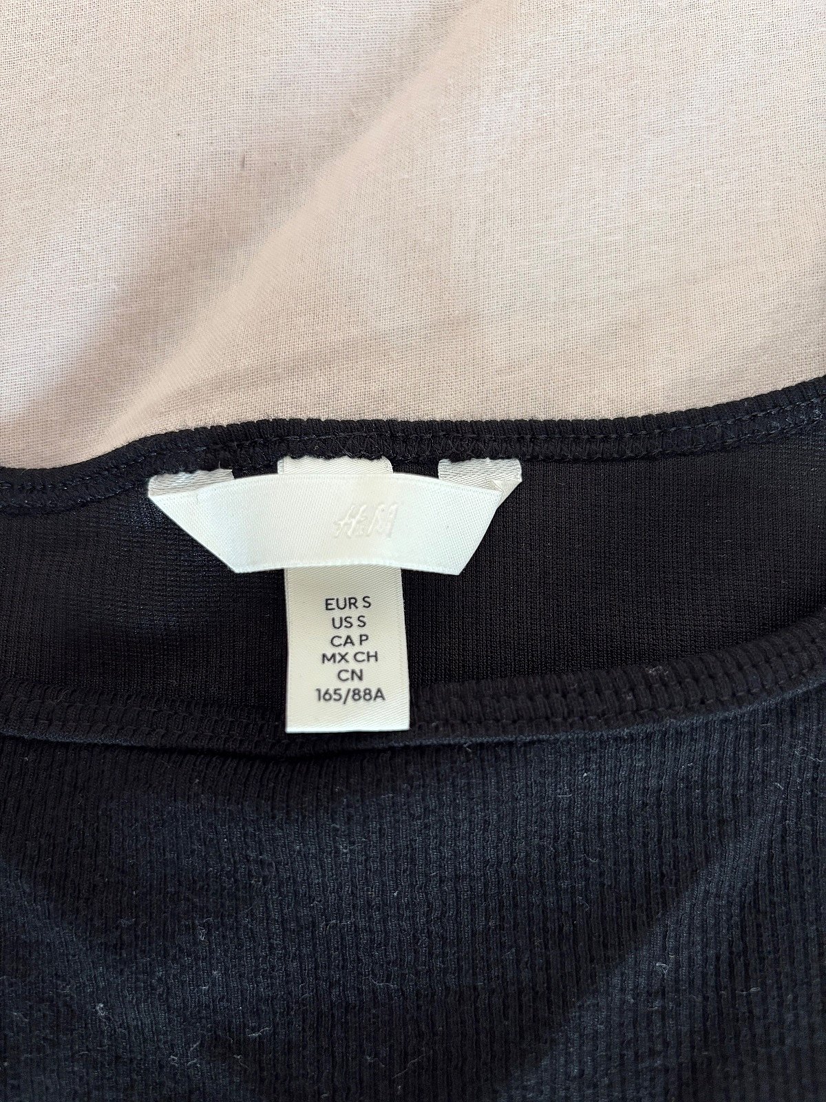 H&M Black Ribbed Square Neck Tank Top, photo 3