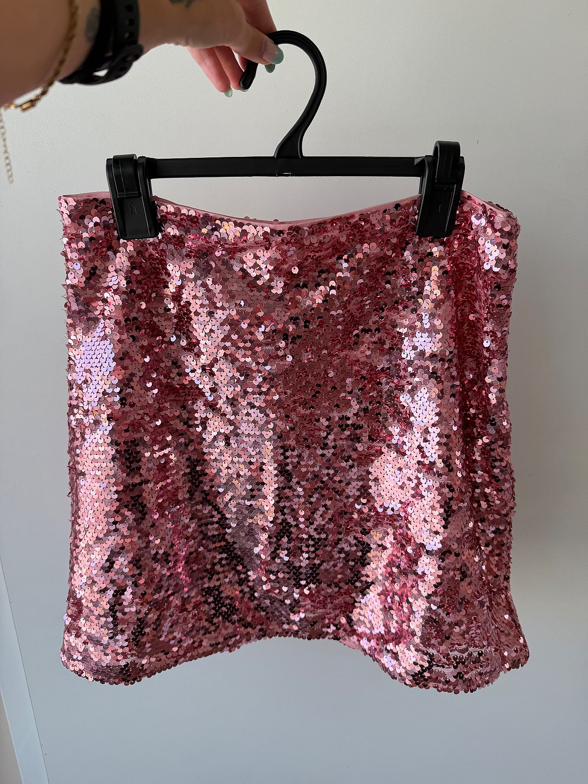 Pink sequin mini skirt, photo 3