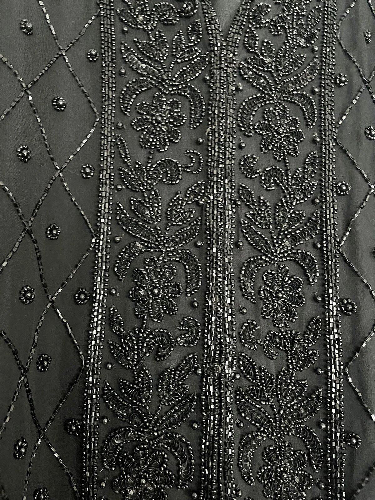 Black Beaded Silk Evening Jacket, photo 3