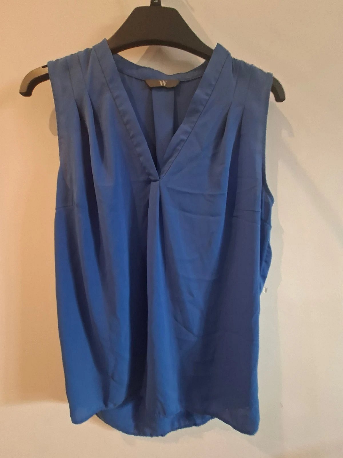 Blue sleeveless pleated blouse, photo 2