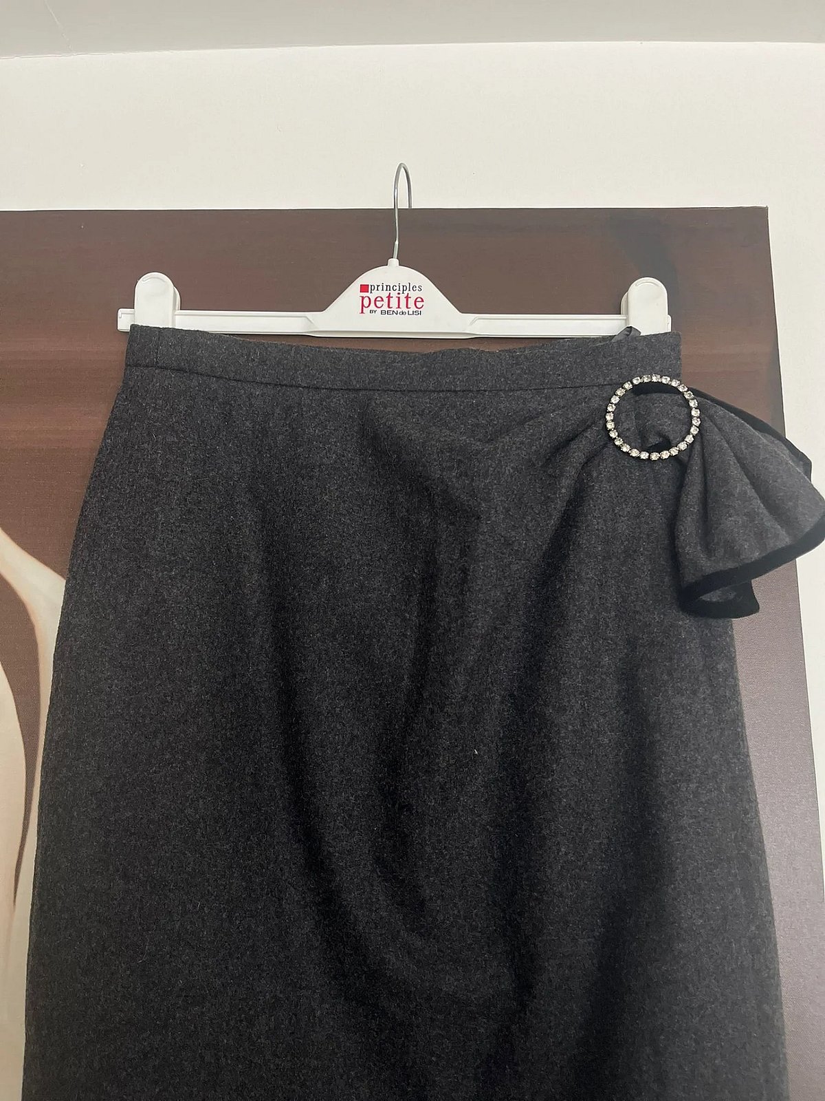 Embellished Wool Blend Pencil Skirt, photo 4