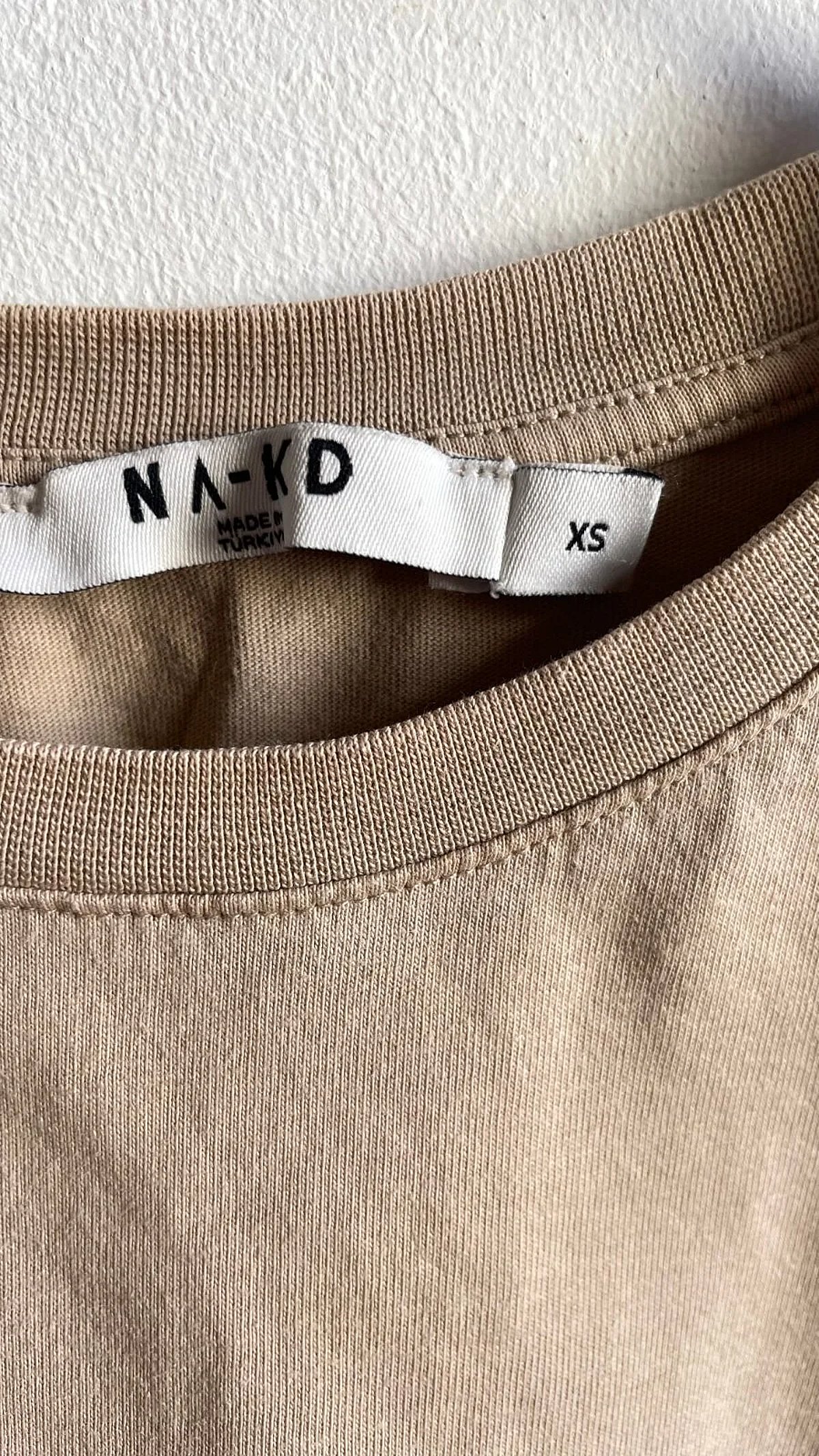 NA-KD Beige Crew Neck T-Shirt, photo 4