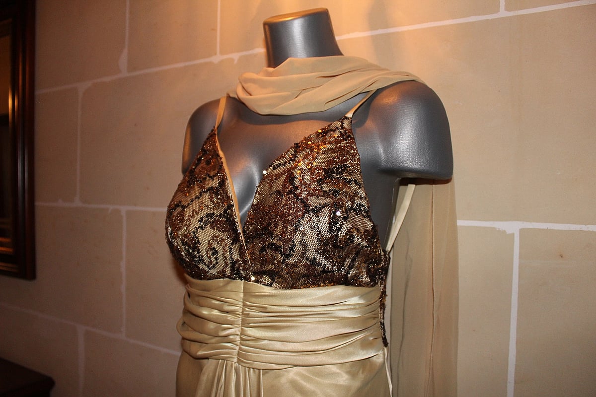 Gold Satin Evening Dress EU40, photo 5