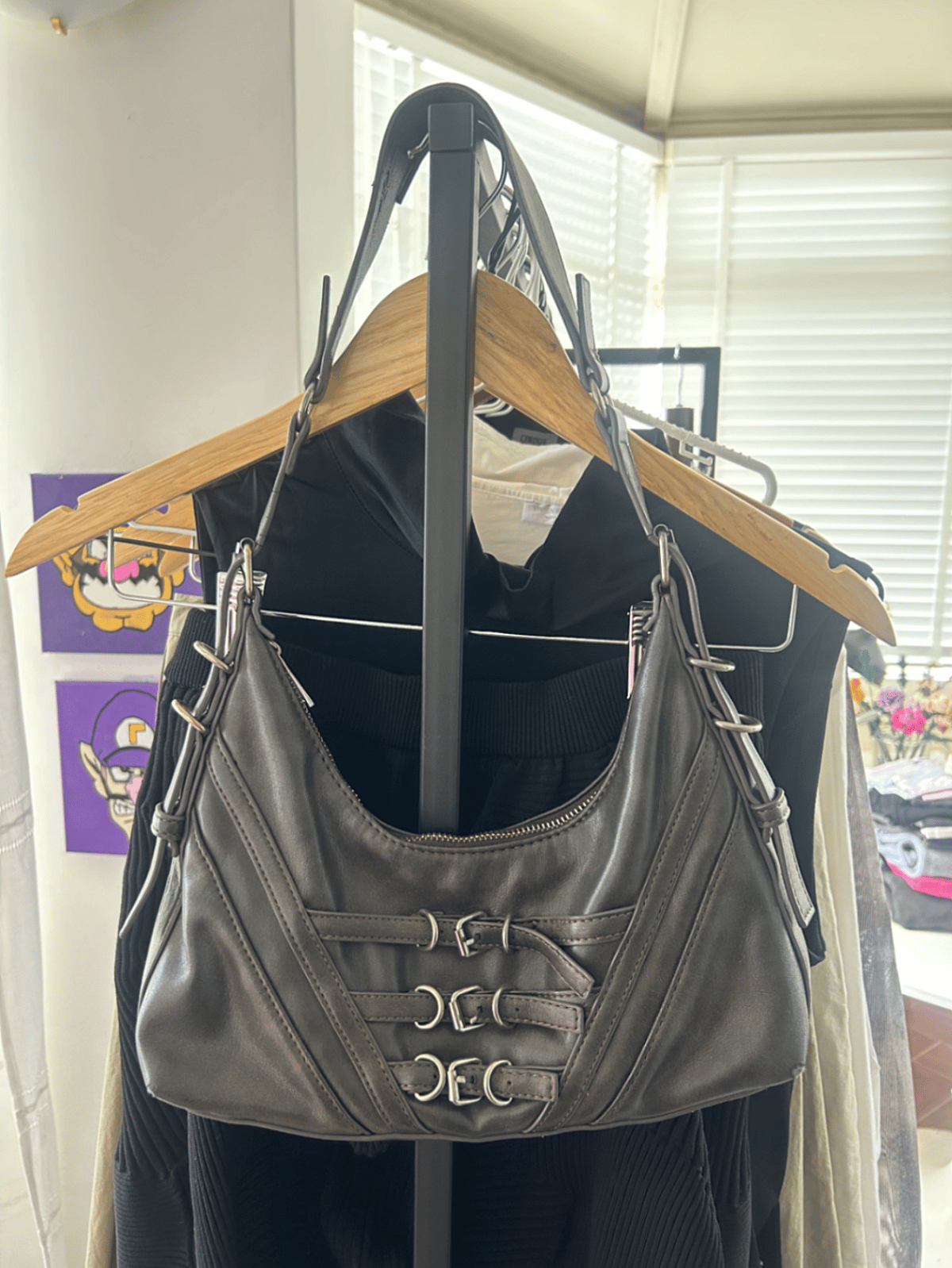 Bershka Buckled Faux Leather Shoulder Bag - photo 2