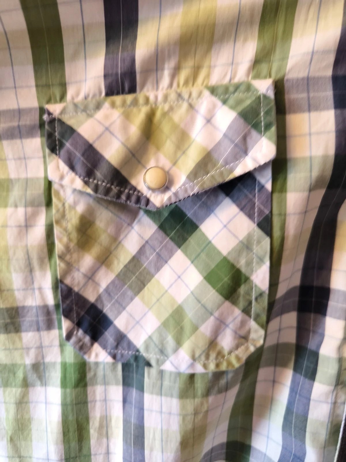 Green checked short sleeve shirt, photo 2