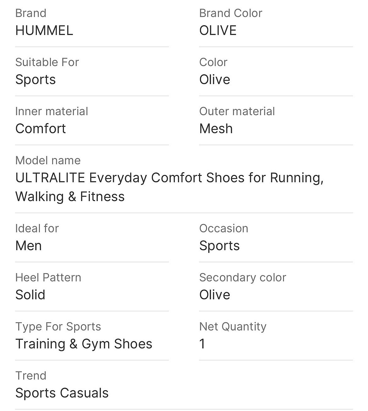 Hummel olive lightweight running trainers, photo 4