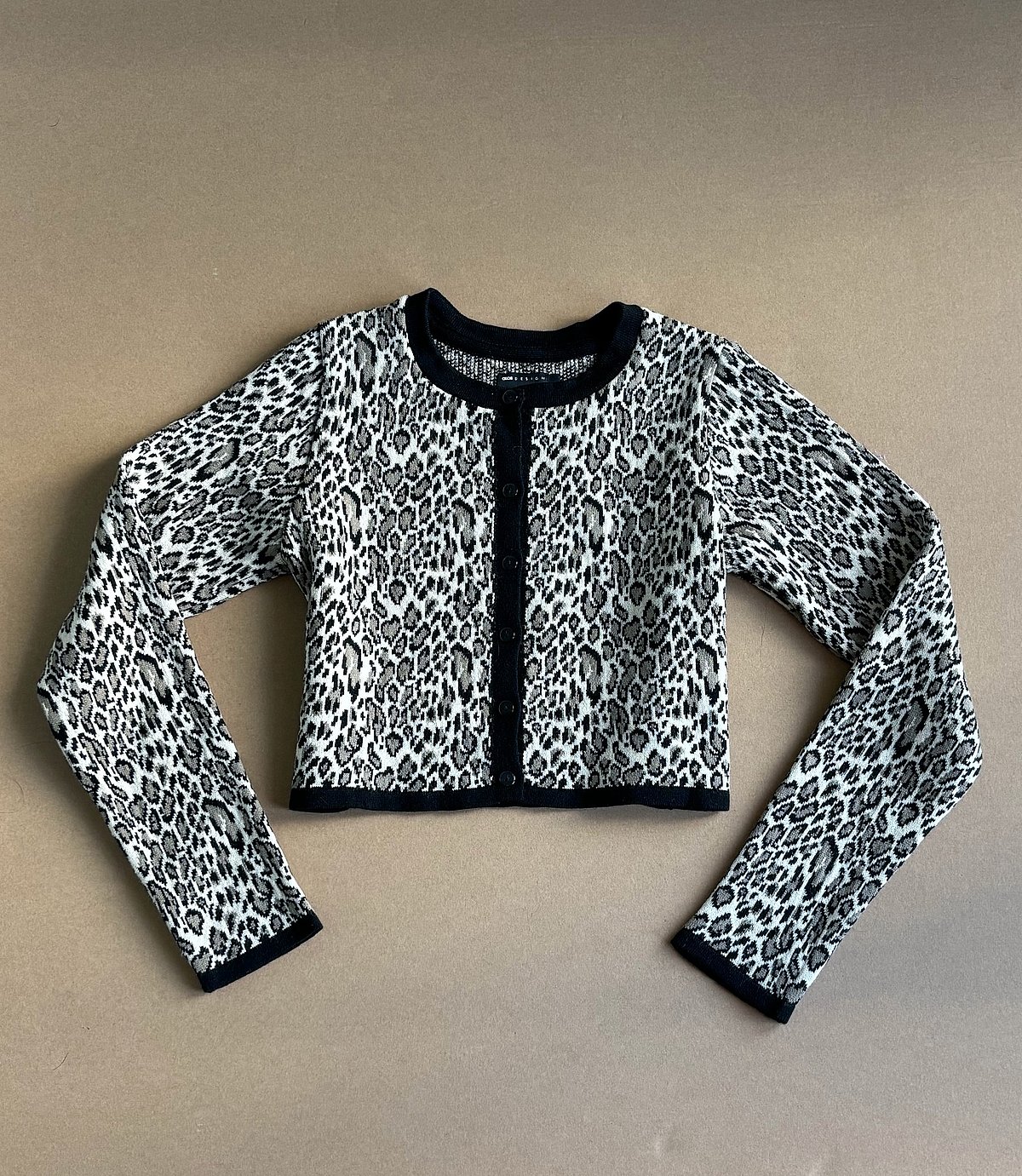 Leopard Print Buttoned Cropped Cardigan, photo 4