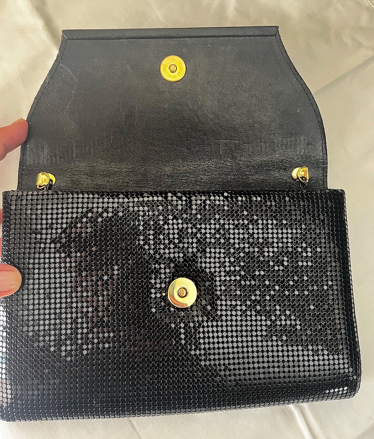 Black Shimmering Evening Clutch Bag, photo 4