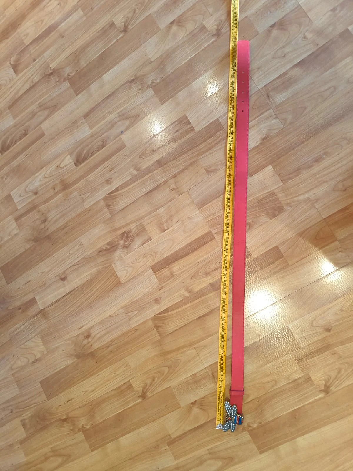 Red belt with bee buckle, photo 5