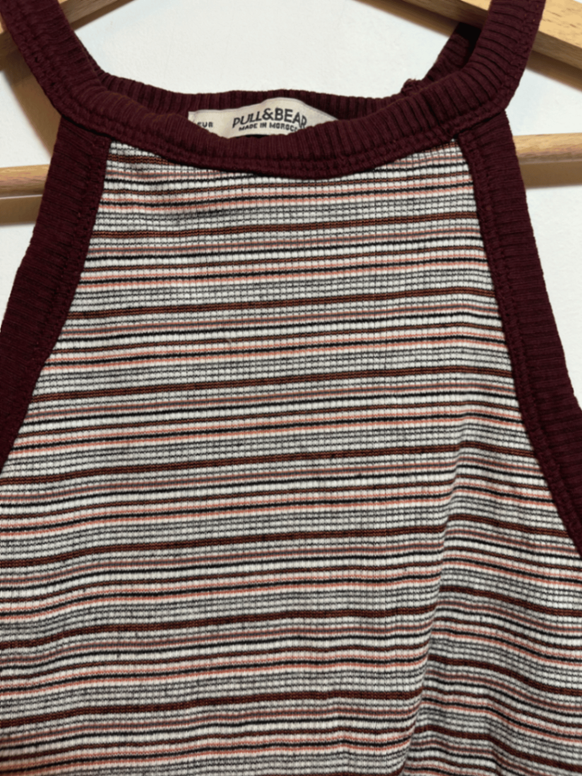Striped High-Neck Crop Vest - photo 2