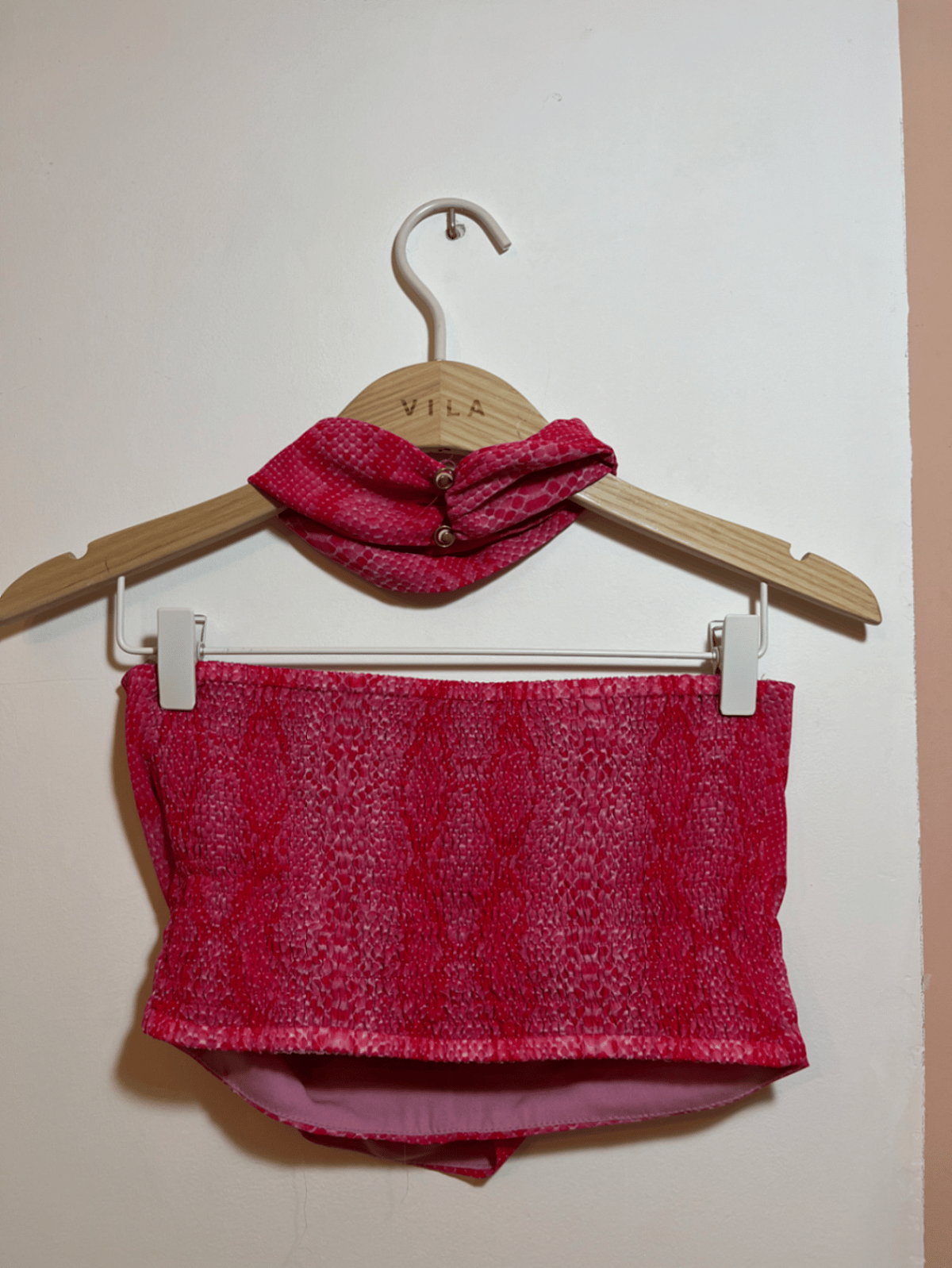 Pink Snake Print Bandeau Top - photo 4
