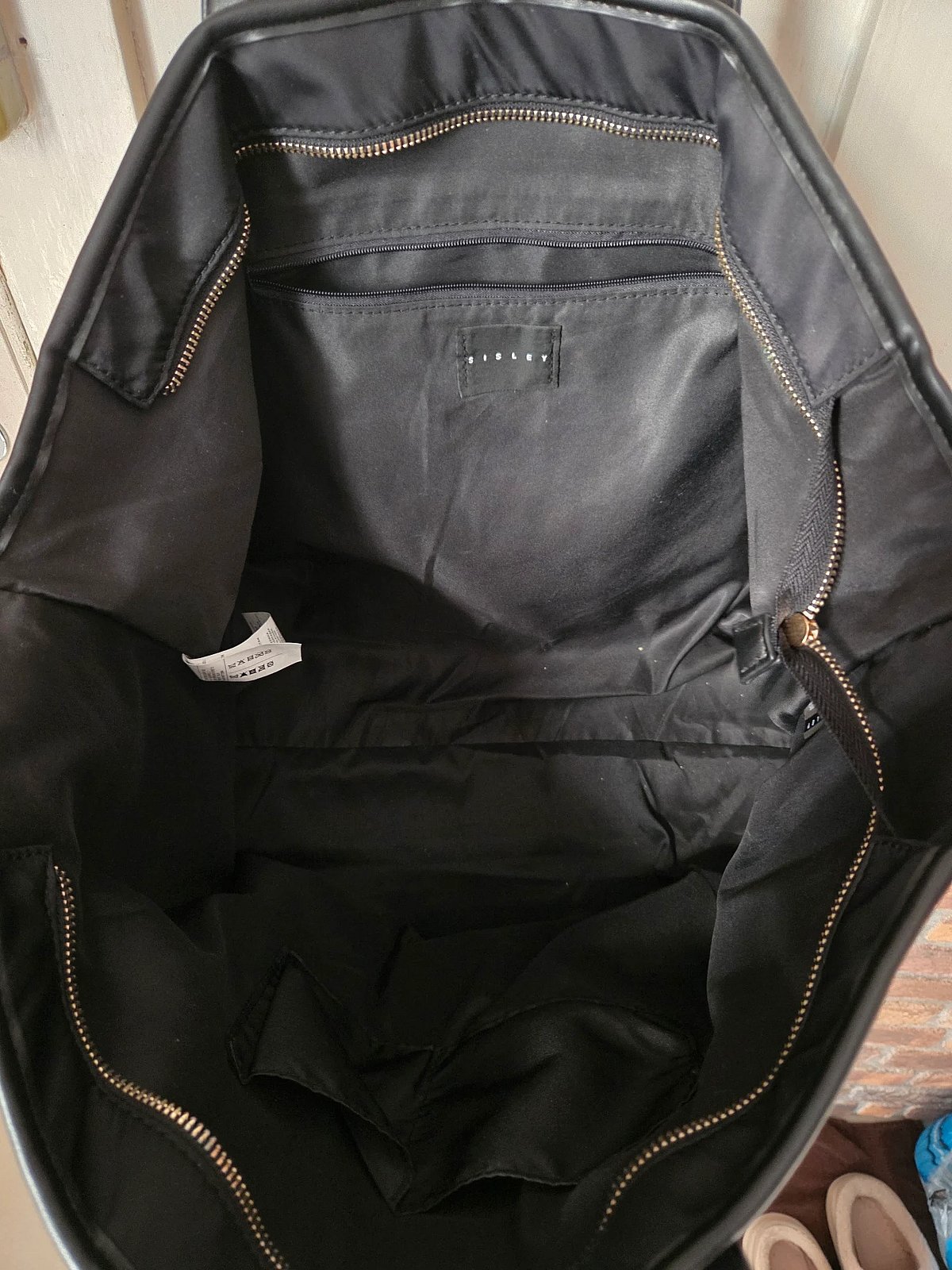 Sisley Black Zip Tote Bag, photo 2