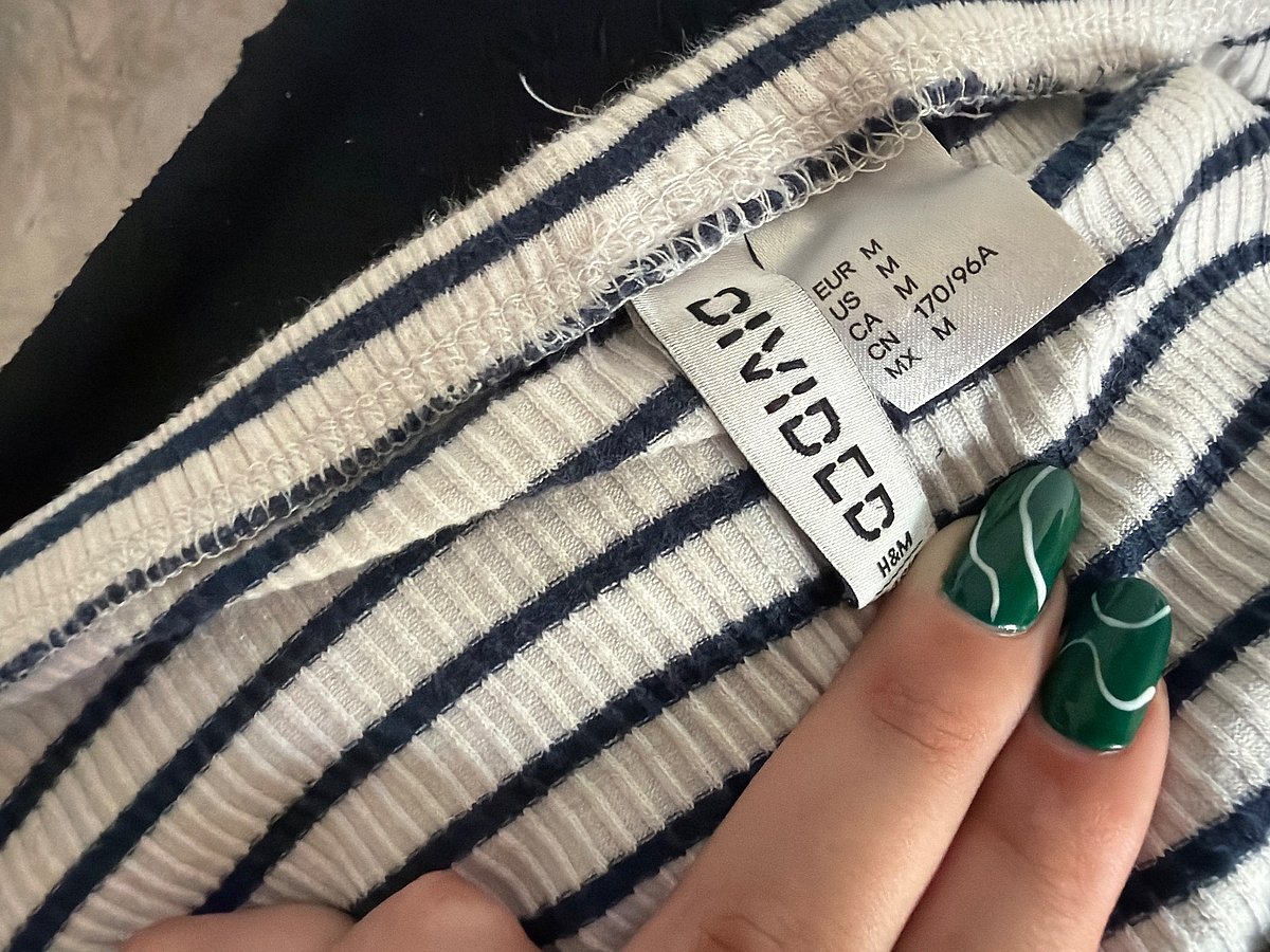 Striped off-shoulder ribbed top, photo 2