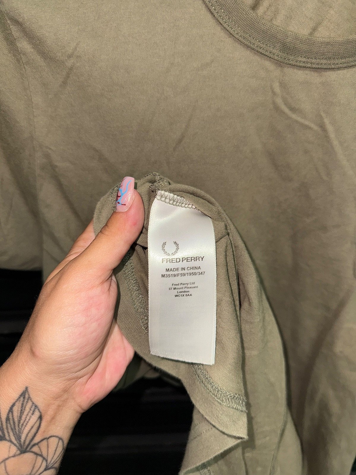 Fred Perry Olive Crew-Neck Tee, photo 3