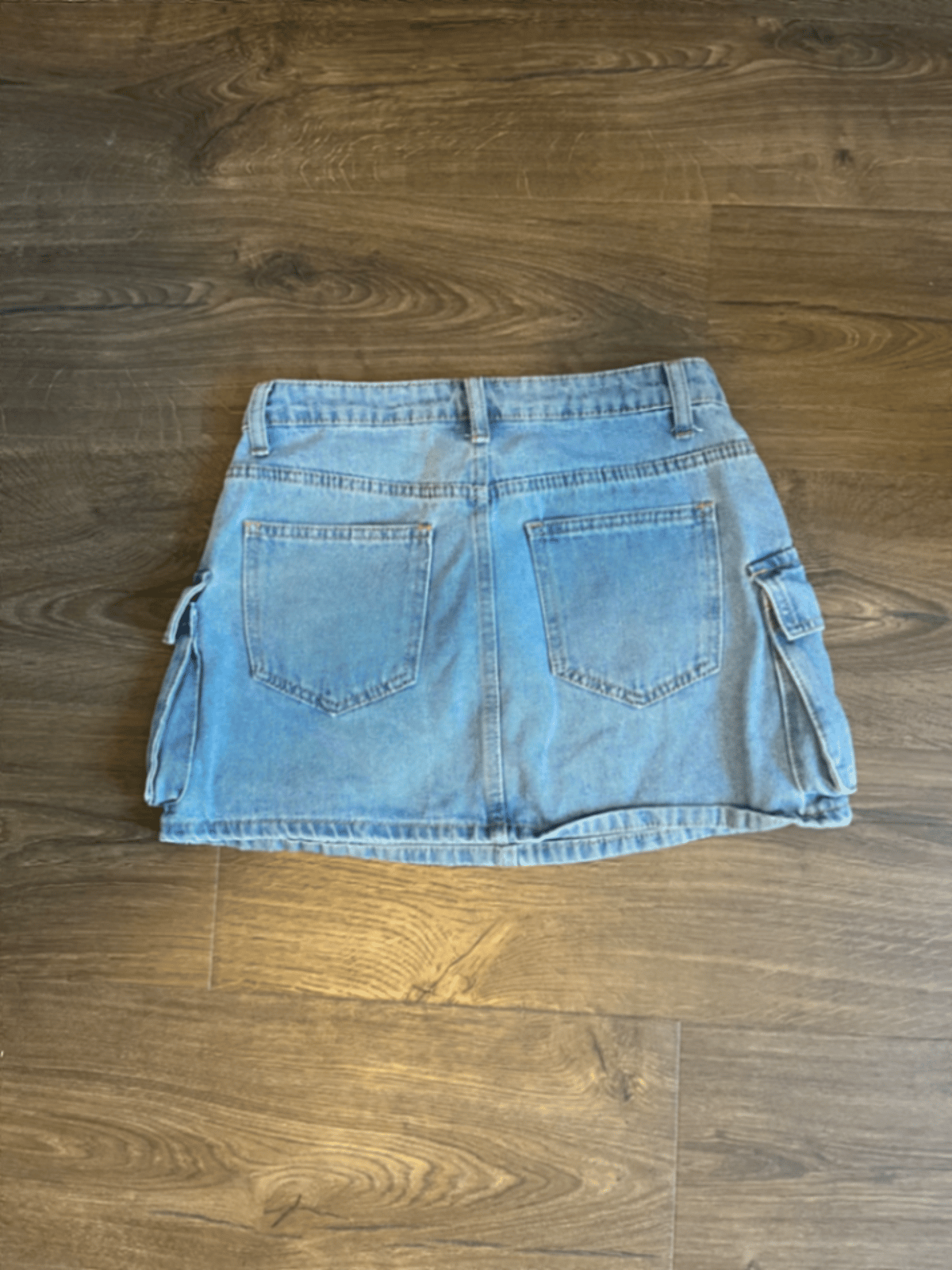 Light wash denim cargo skirt, photo 2