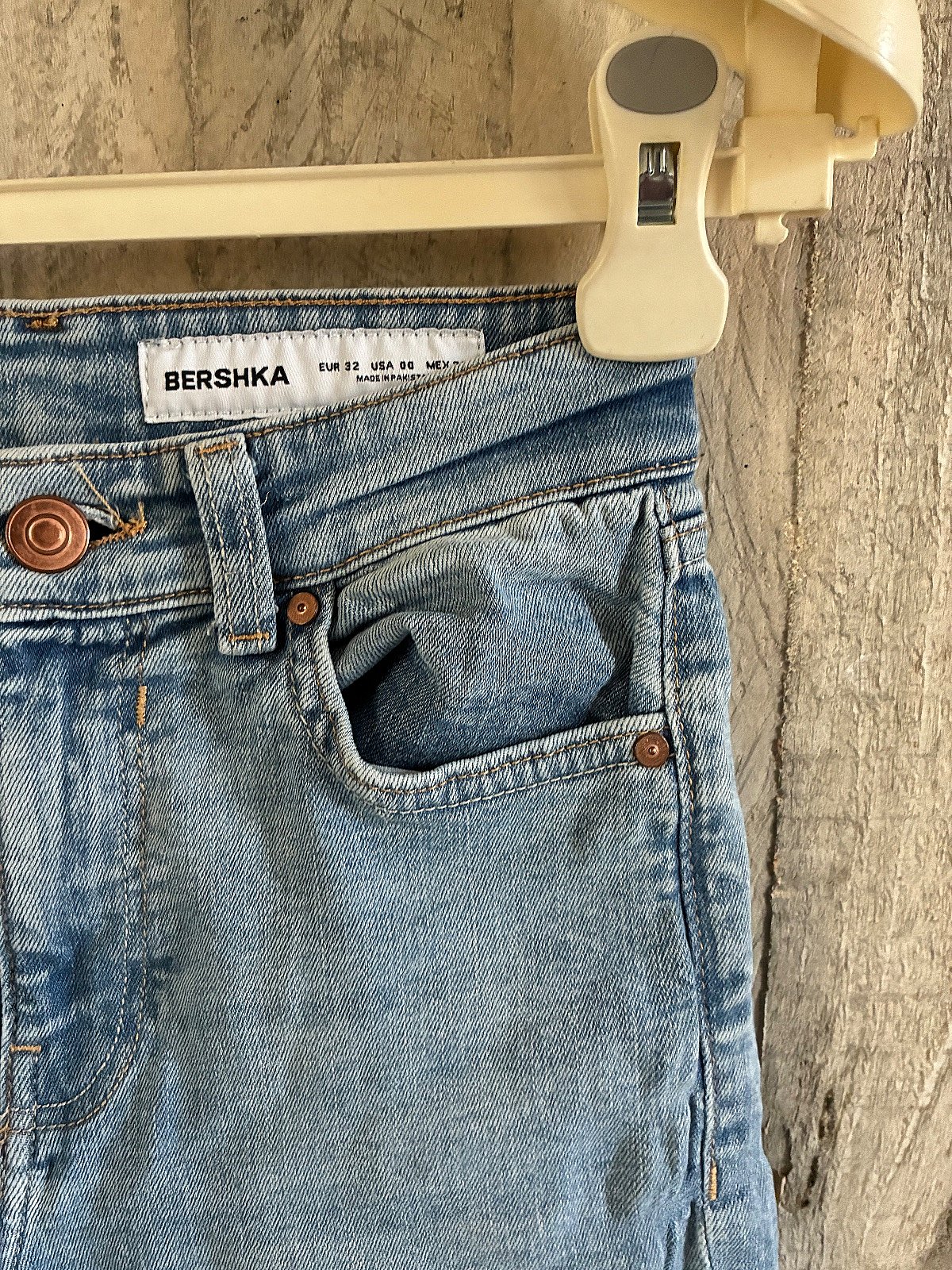 Bershka high-waisted light blue jeans, photo 2