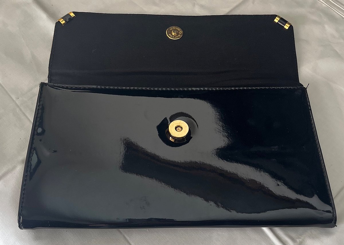 Classic Black Patent Clutch Bag, photo 5