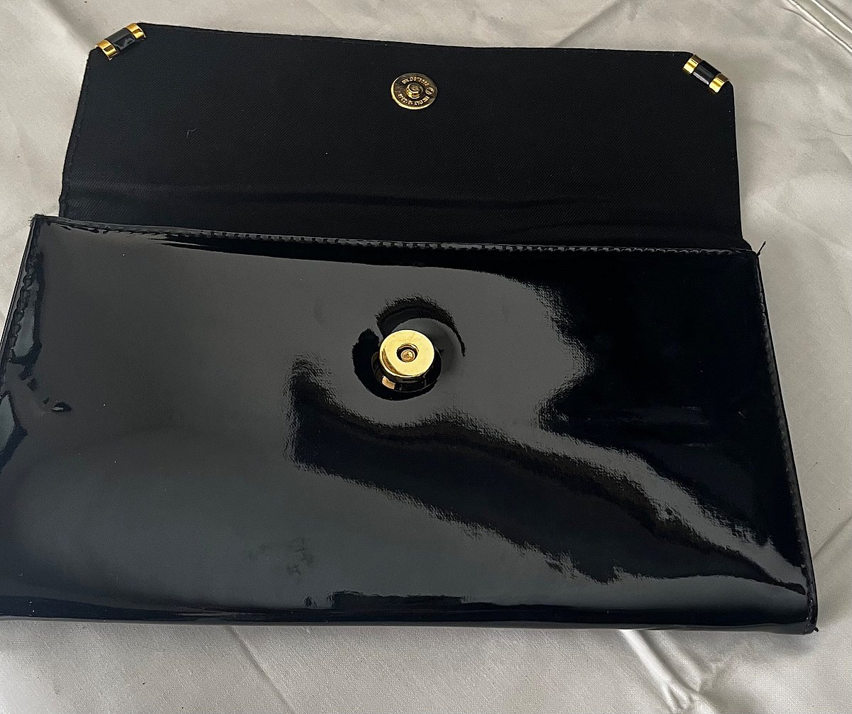 Classic Black Patent Clutch Bag, photo 4