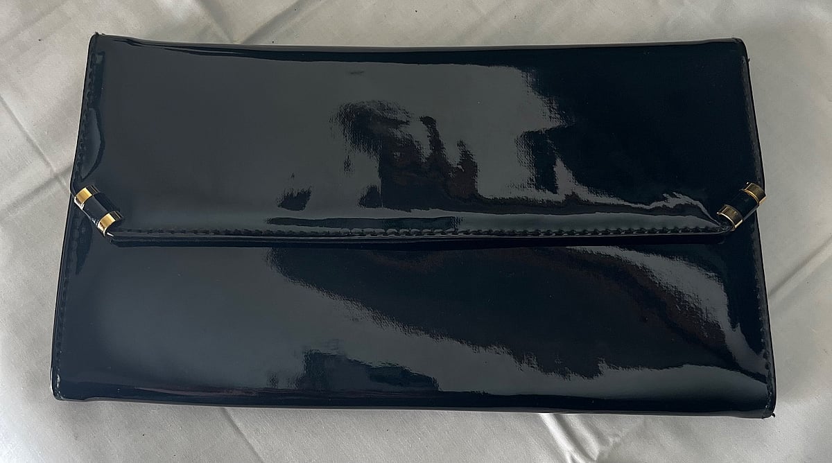 Classic Black Patent Clutch Bag, photo 2