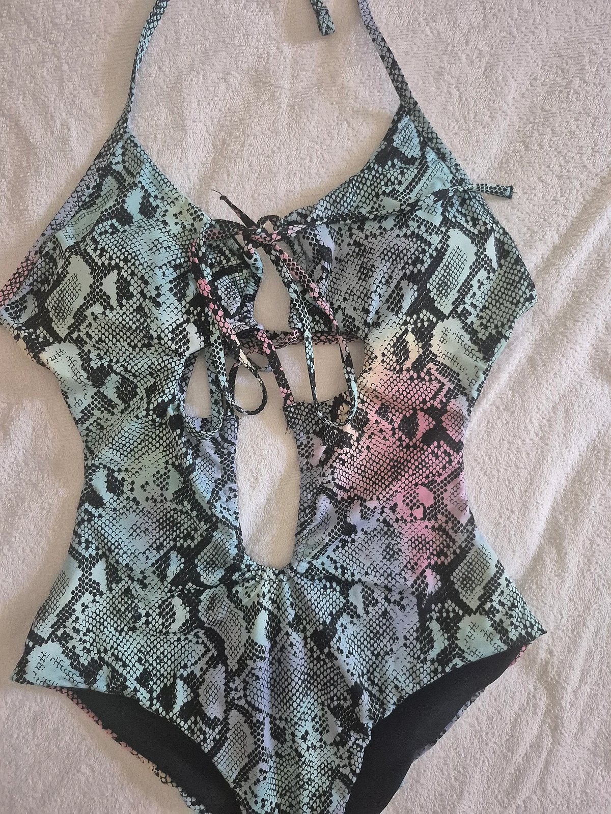 Snake Print Halter Neck Swimsuit size S/M, photo 2