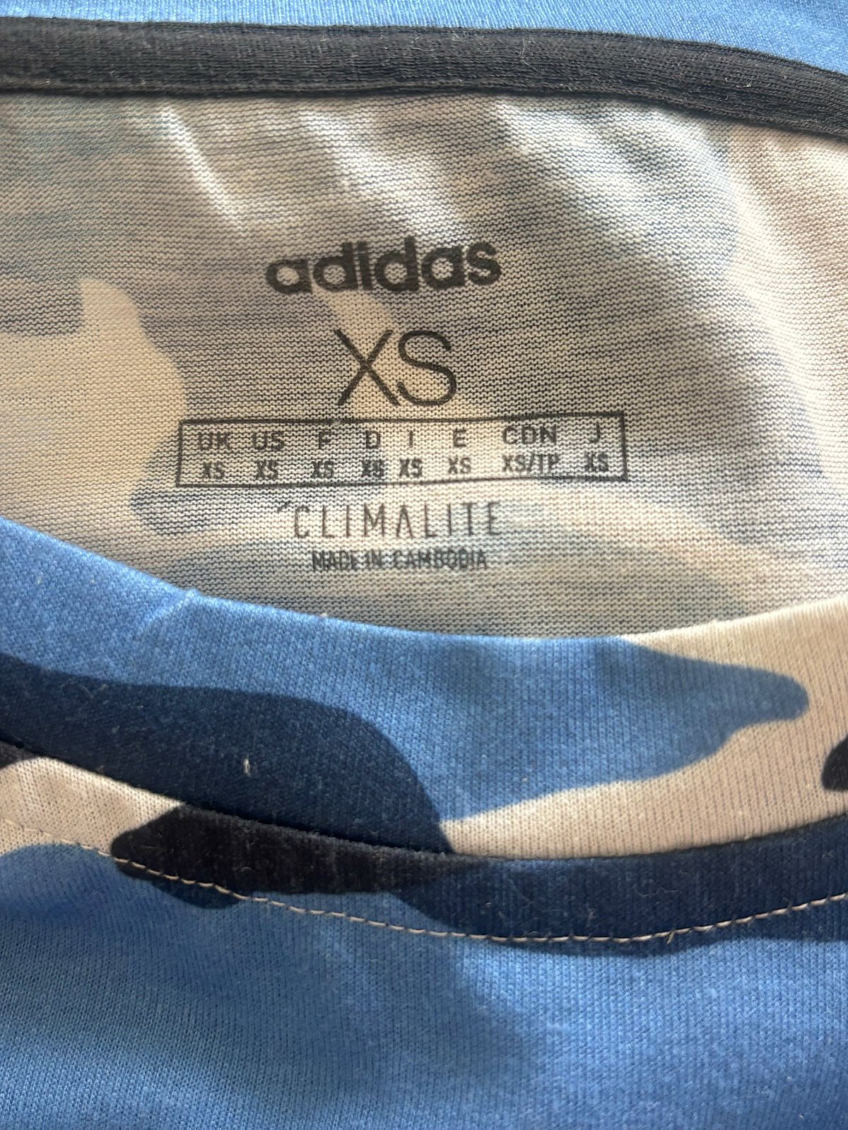 Vinatge Adidas Blue Camo Print Tee, photo 2