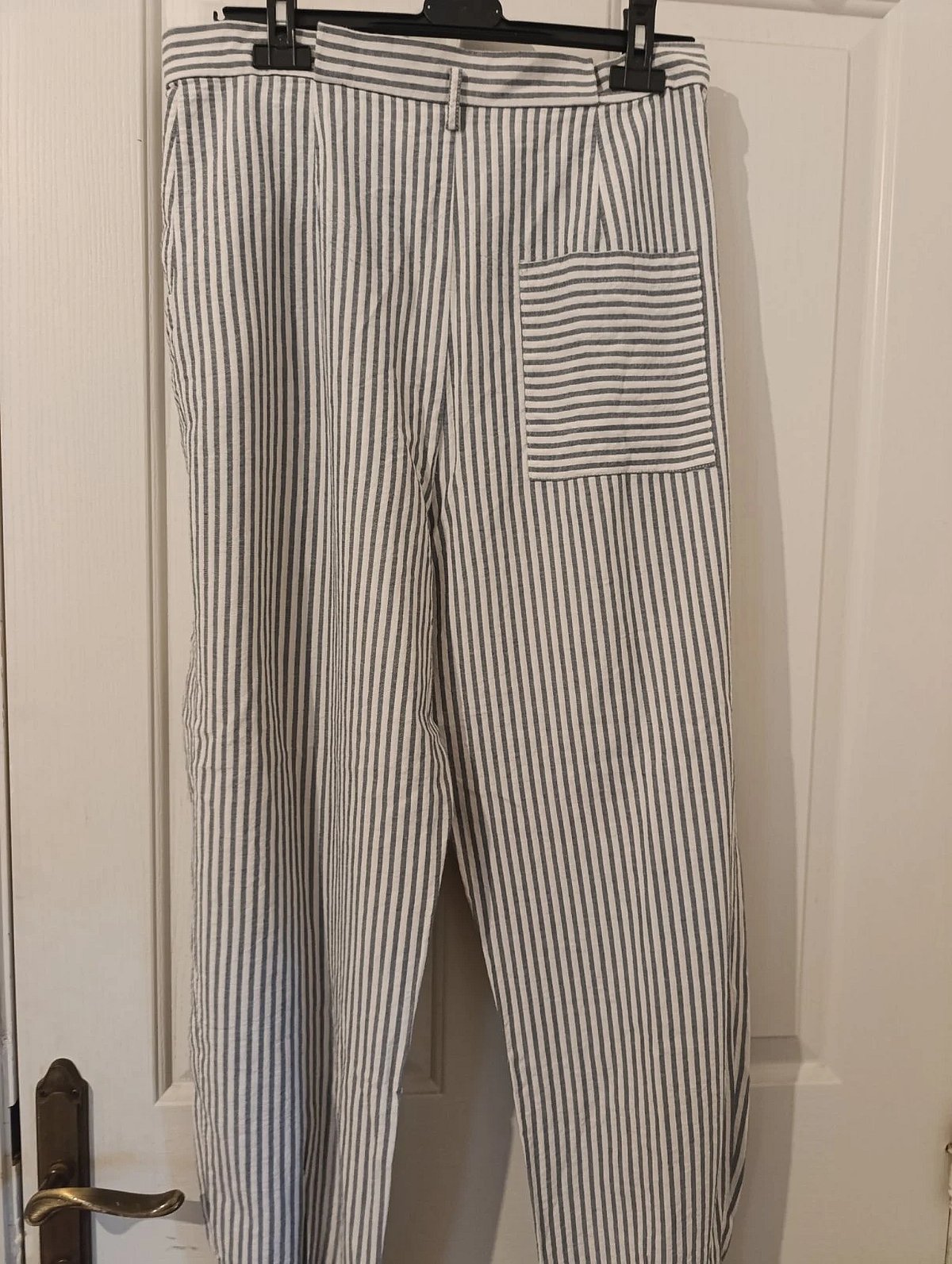 Striped high-waisted tapered trousers, photo 3