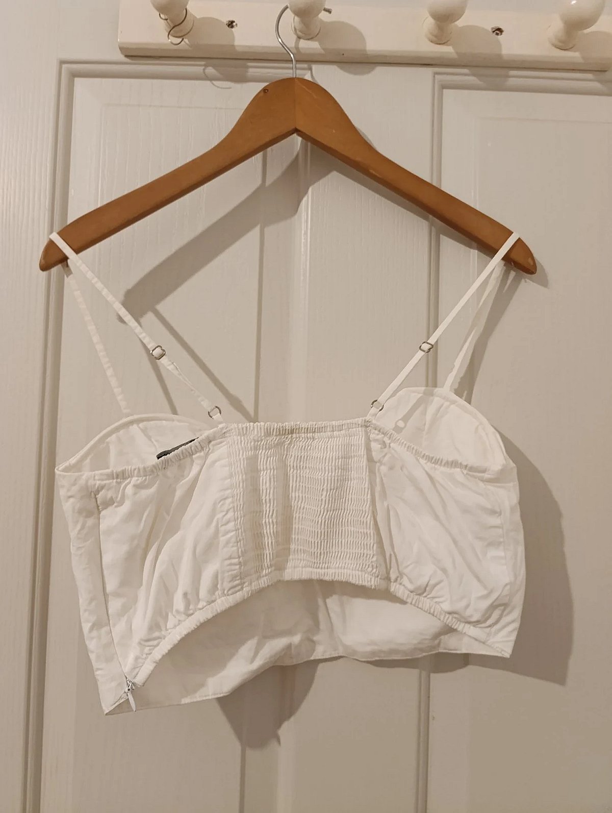 White ruched corset crop top, photo 2