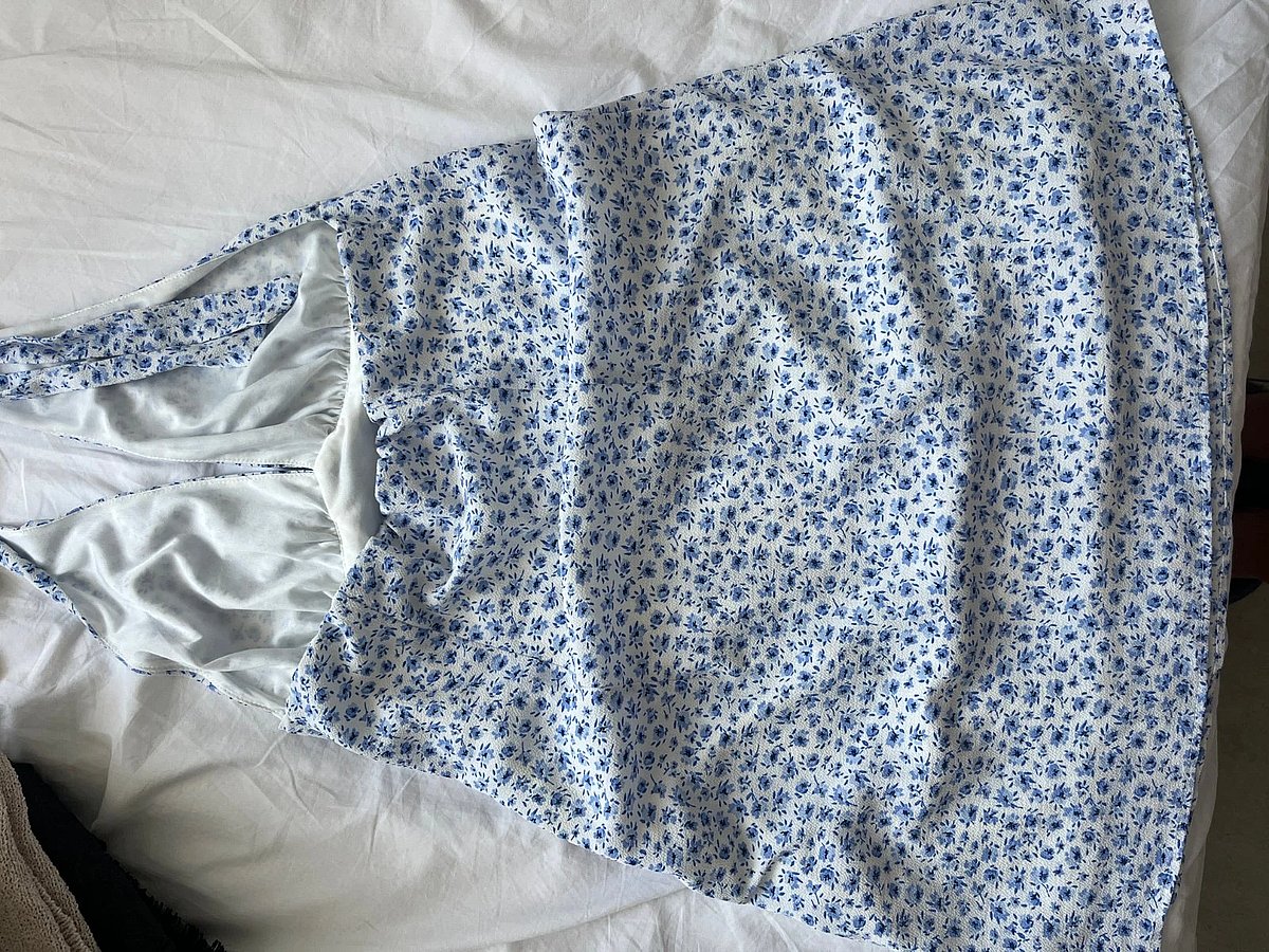 Blue floral summer mini dress - photo 2