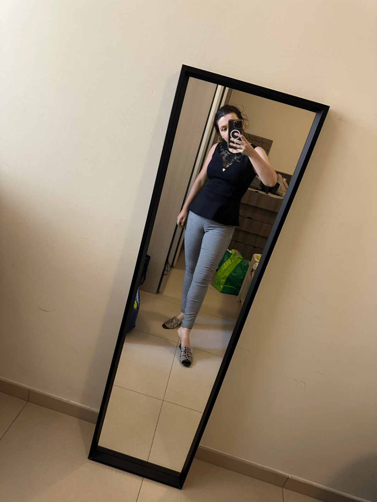Zara Gingham High-Waist Trousers, photo 2