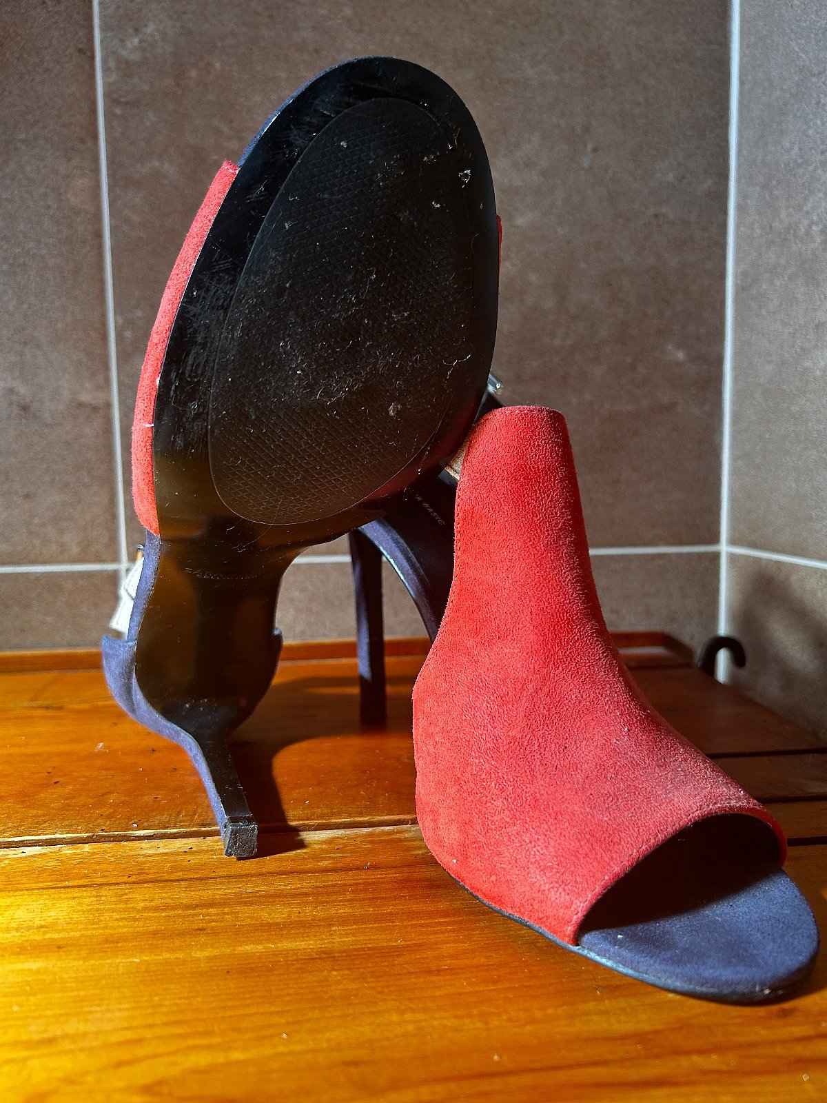 Zara red suede heeled sandals - photo 5