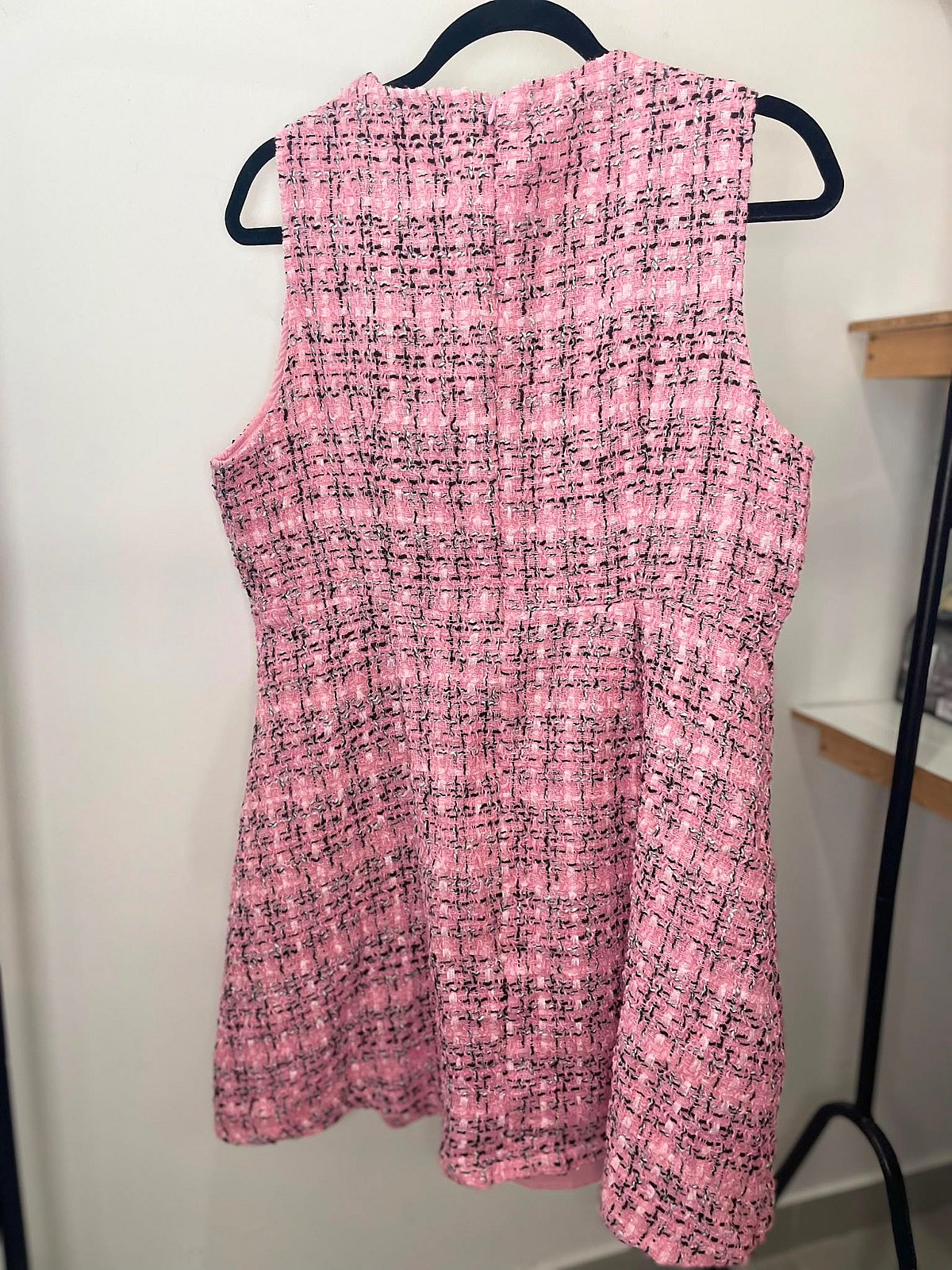 Pink Tweed Sleeveless Dress, photo 2