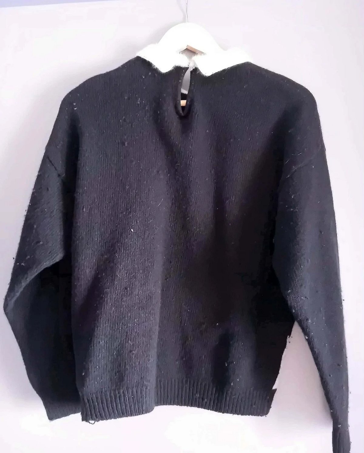 Maglione vintage con motivo a contrasto bianco e nero, foto 2