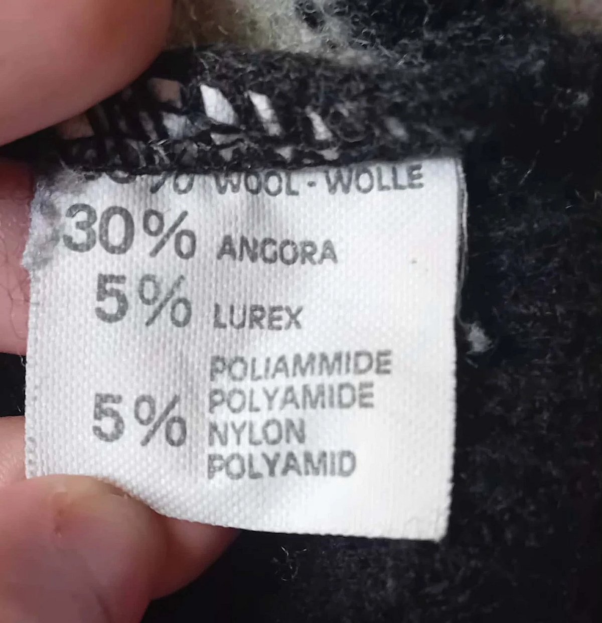 Maglione vintage con motivo a contrasto bianco e nero, foto 3