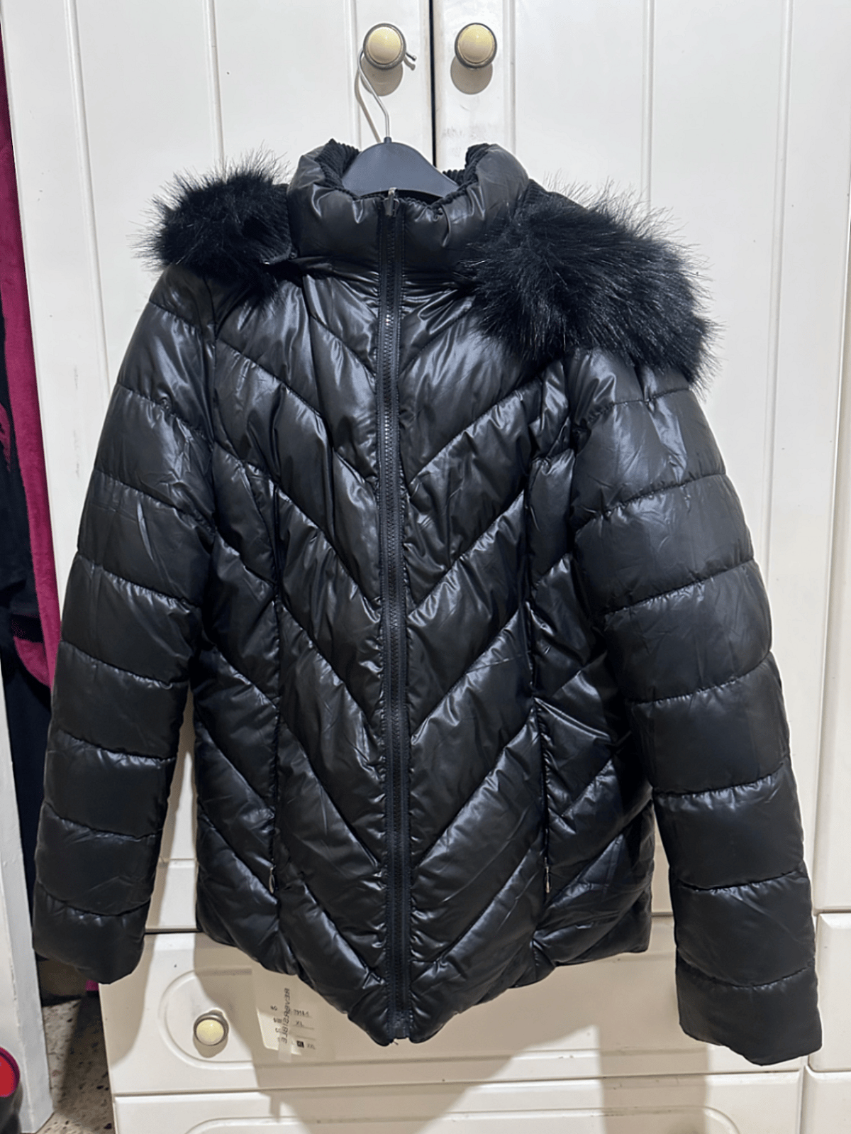 Reversible Black Hooded Faux Fur Jacket, photo 4