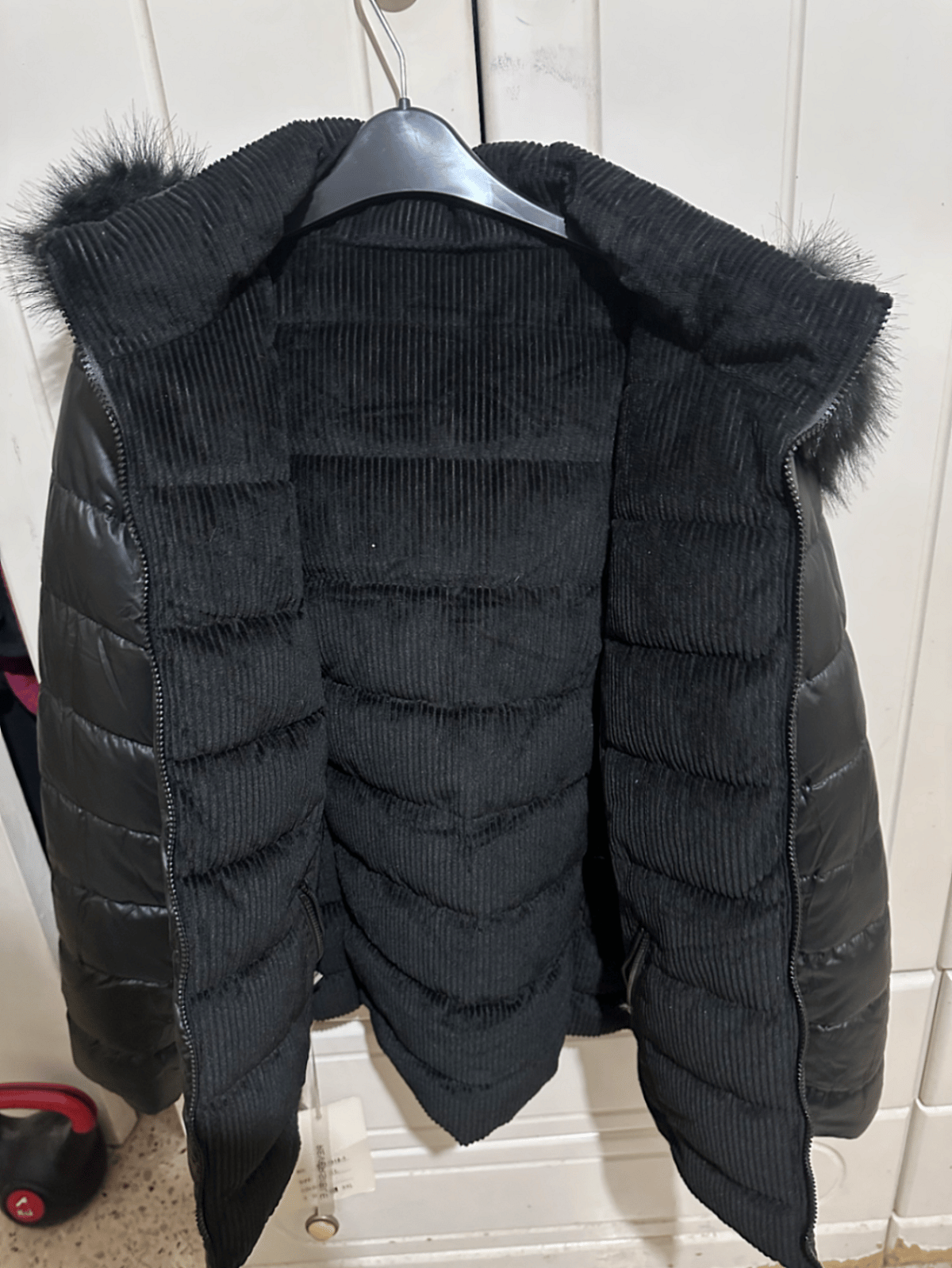 Reversible Black Hooded Faux Fur Jacket, photo 2